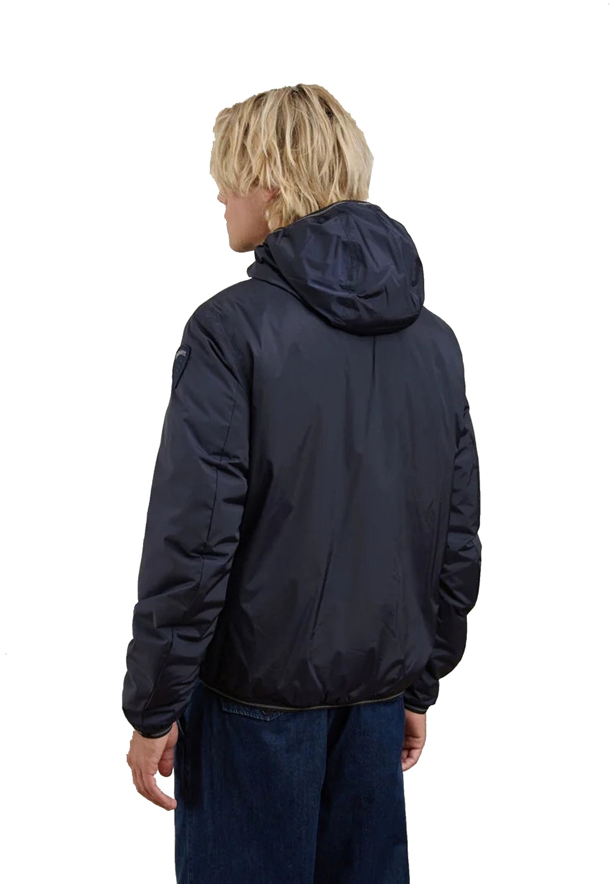 Giubbino blu con cappuccio interna pelliccia ecologica Blauer A26 26WBLUC11056 888888 BLAUER