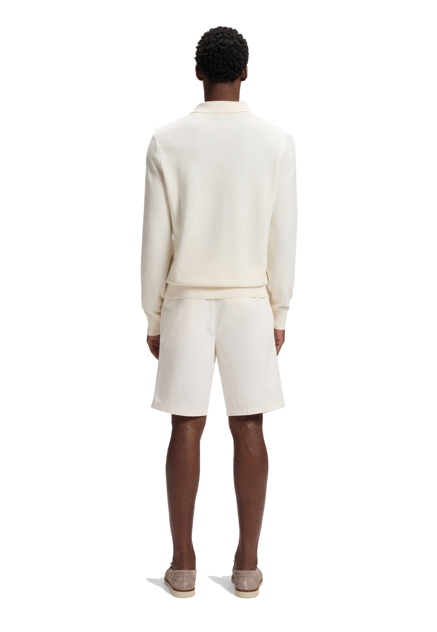 Maglione bianca cotone lavorato con colletto Hugo Boss A26 50565511 118118 HUGO BOSS