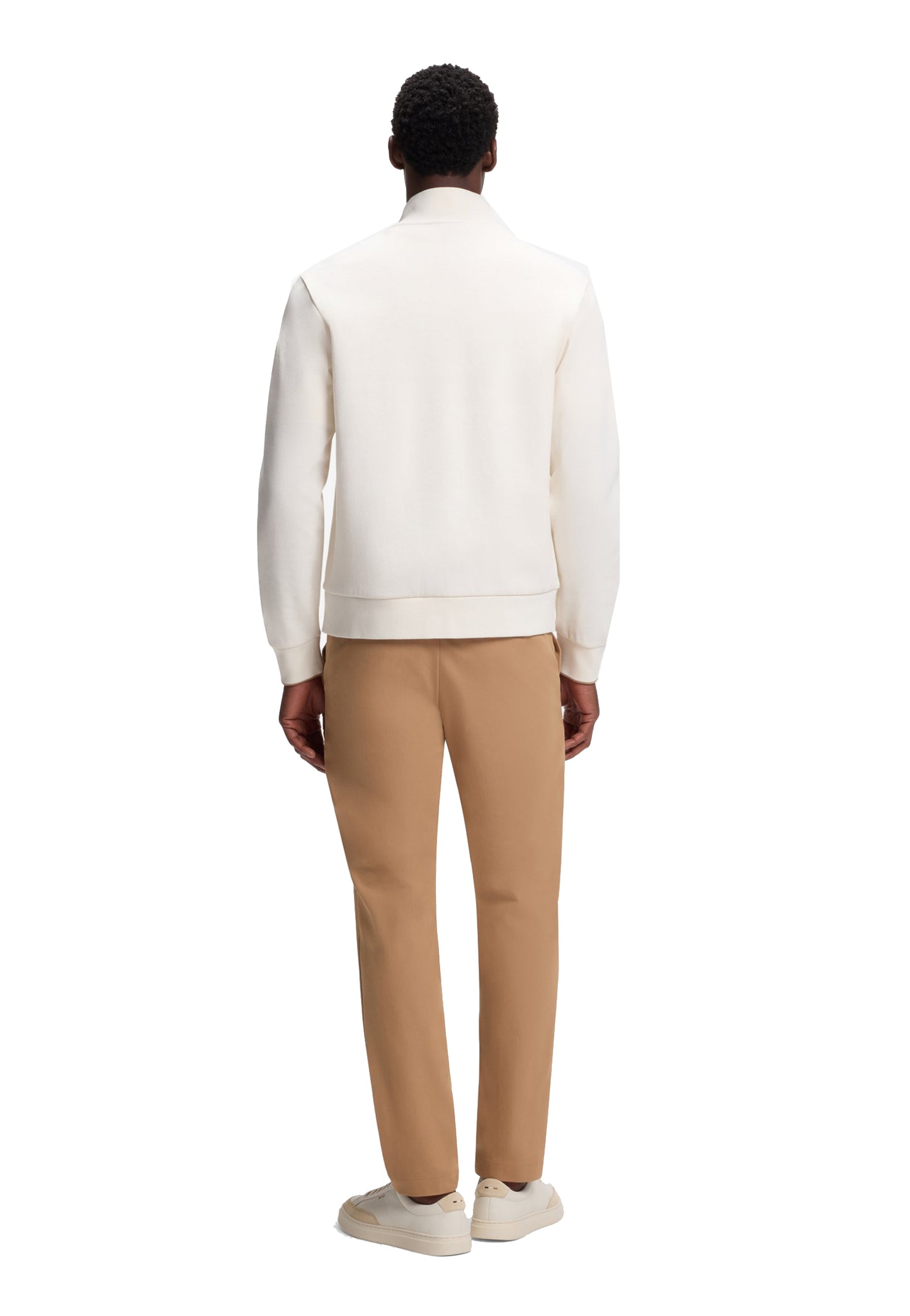 Felpa bianca full zip con colletto cotone Hugo Boss A26 50565602 118118 HUGO BOSS