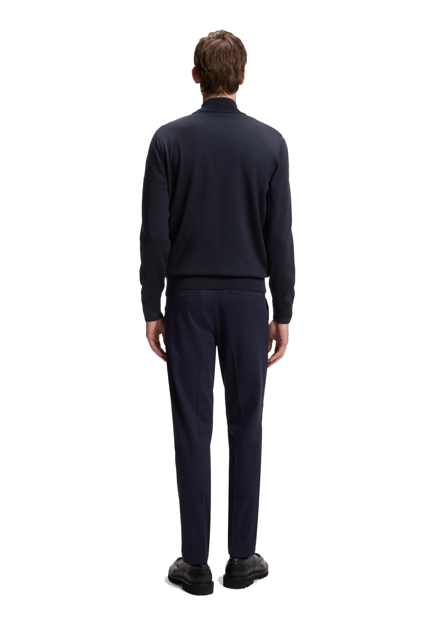 Maglia full zip lana merino blu scuro Hugo Boss A26 50566344 404404 HUGO BOSS
