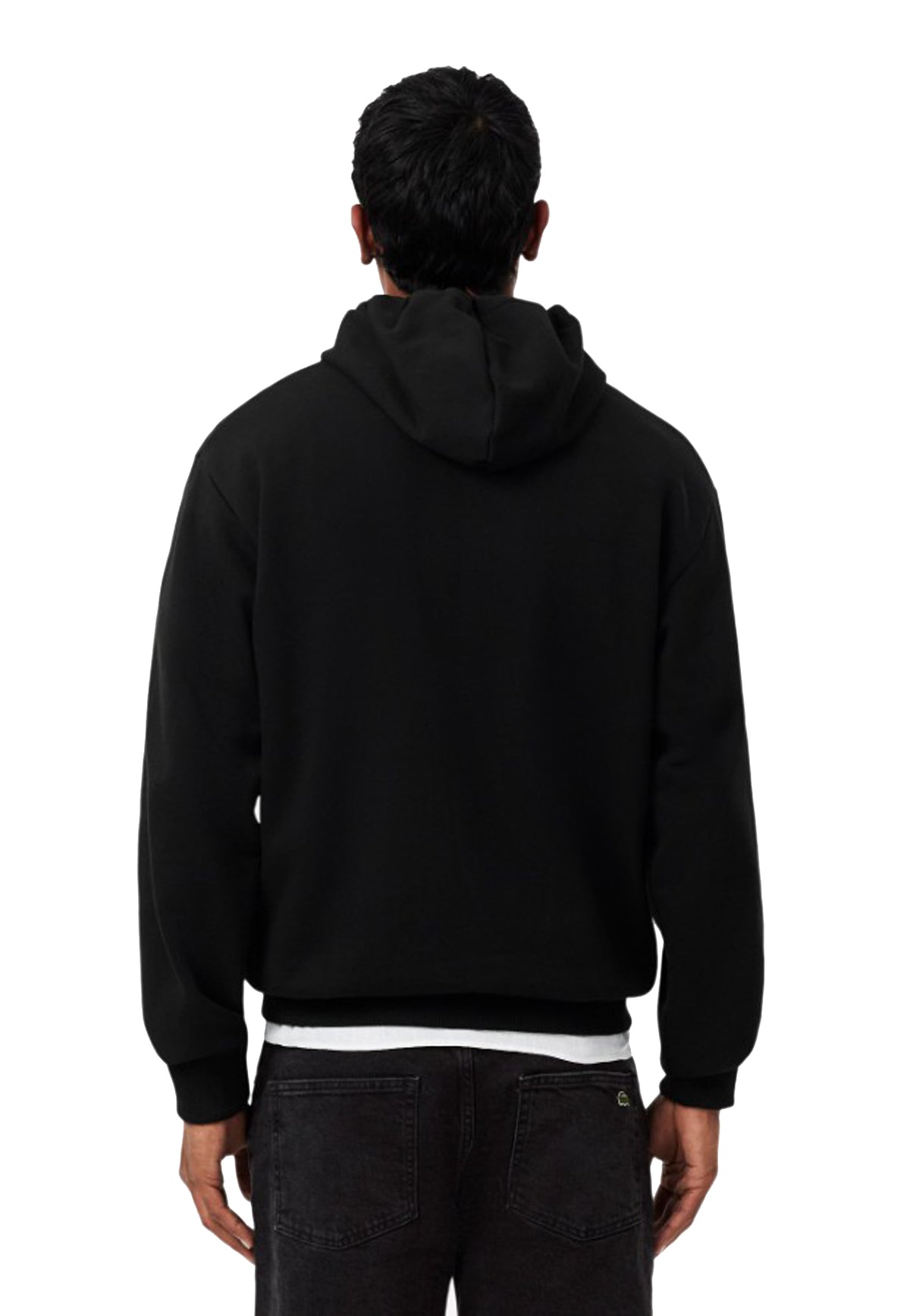 Felpa con cappuccio e full zip nera Lacoste A26 SH8864 3131 LACOSTE