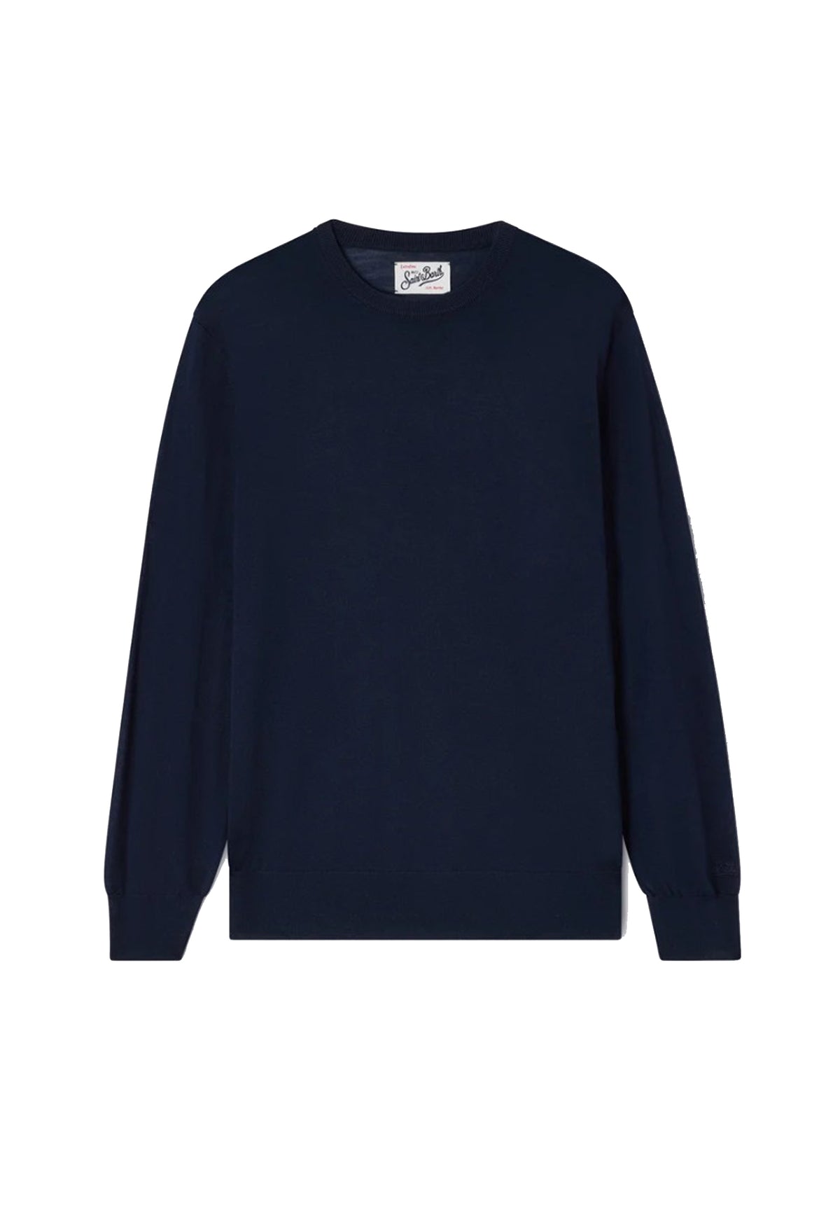 Maglia girocollo blu lana merino Regent MC2 Saint Barth A26 REGE013 00044M00044M MC2