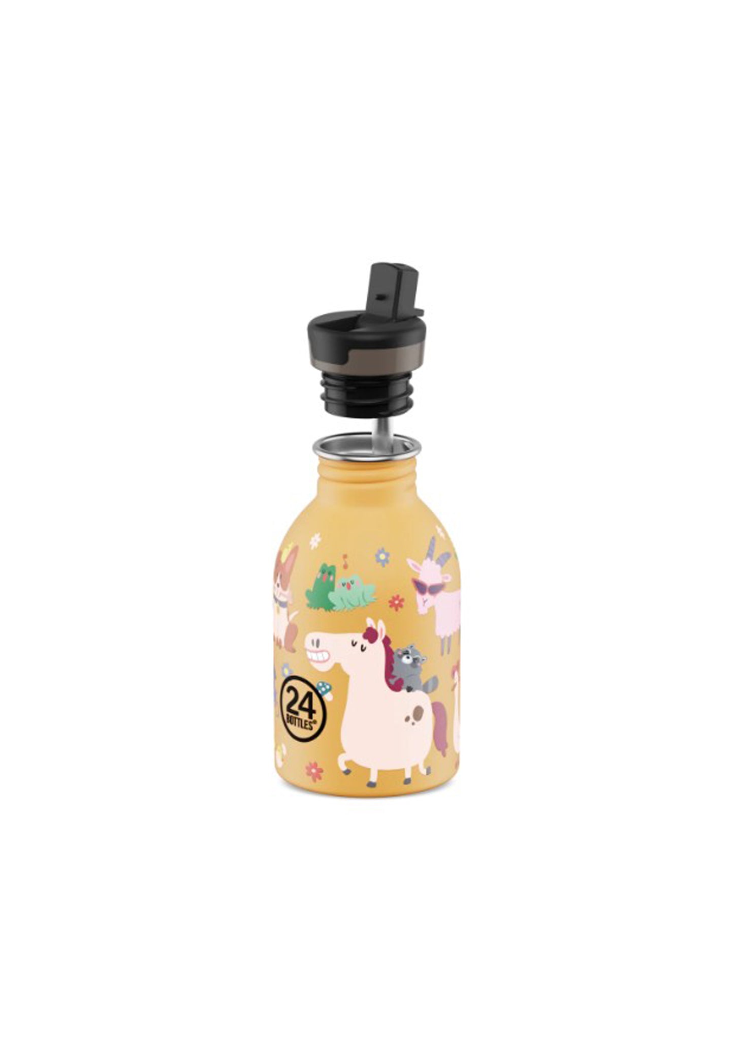 Borraccia per bambini arancione leggera Urban Bottle Farm Friends 250 ml 24Bottles 2385-FARM 250 MLFARM 24BOTTLES