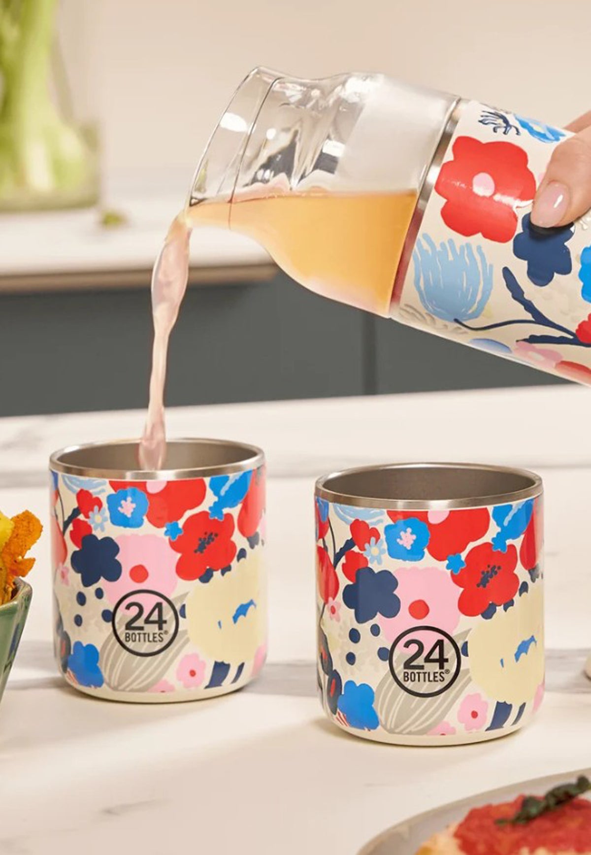 Caraffa floreale termica 1L per la casa 24Bottles 2418-DOMENICA 1LDOMENICA 24BOTTLES
