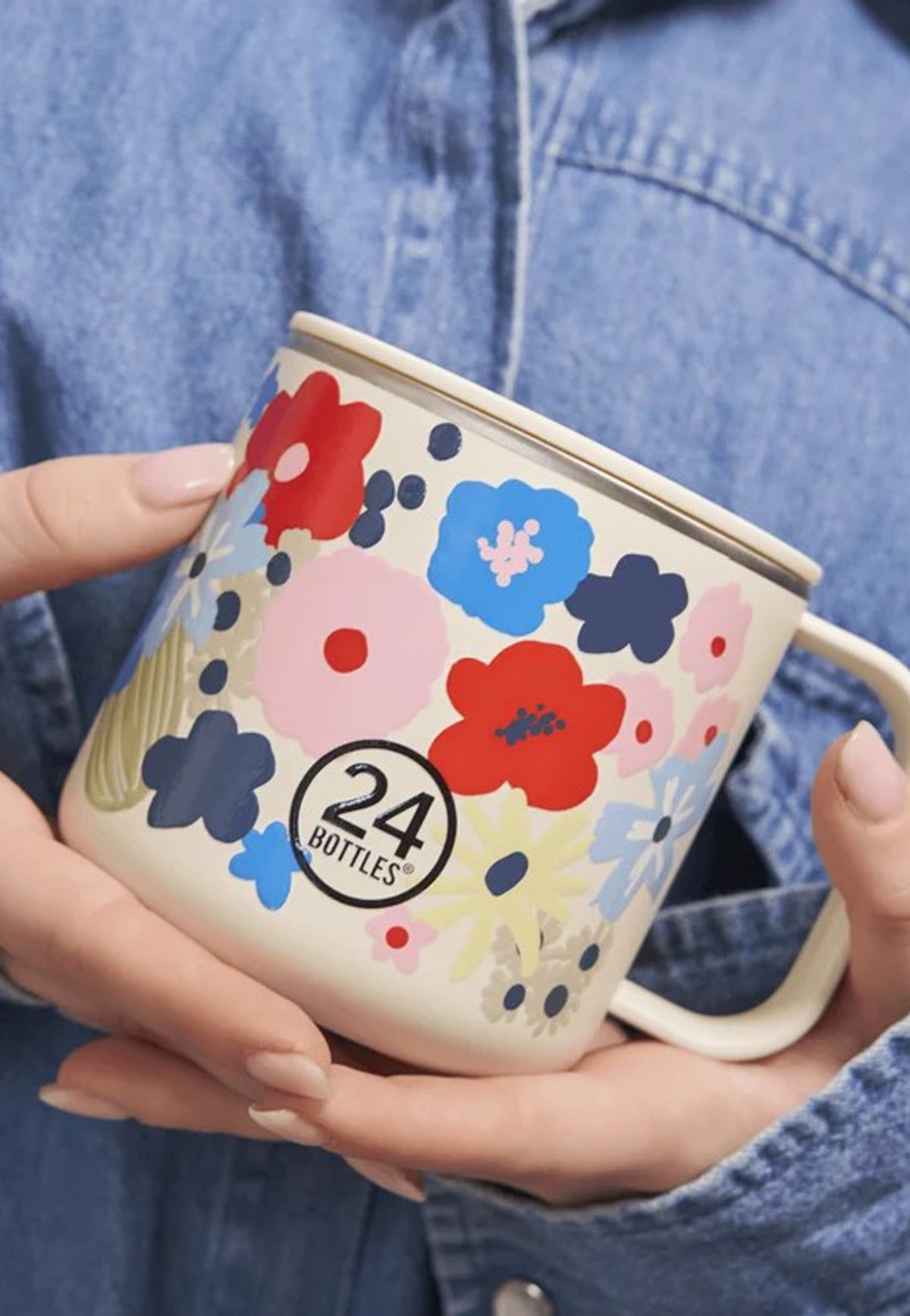 Tazza termica floreale Casa Mug Domenica 340 ml 24Bottles 2420- MUG DOMENICA 340 MLDOMENICA 24BOTTLES
