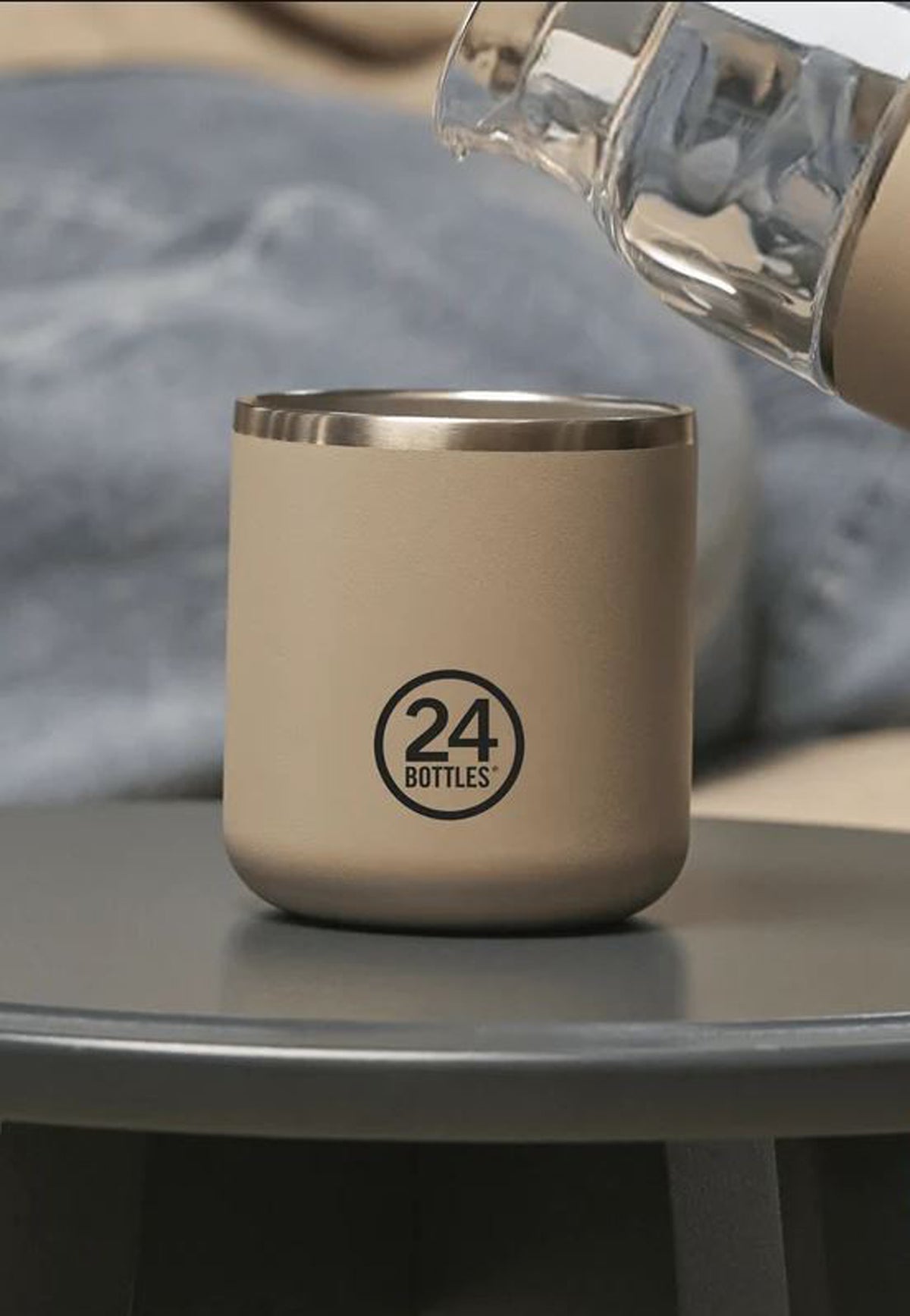 Bicchiere termico tortora Linen 220ml - Casa cup 24Bottles 2444- CUP LINEN 220MLLINEN 24BOTTLES