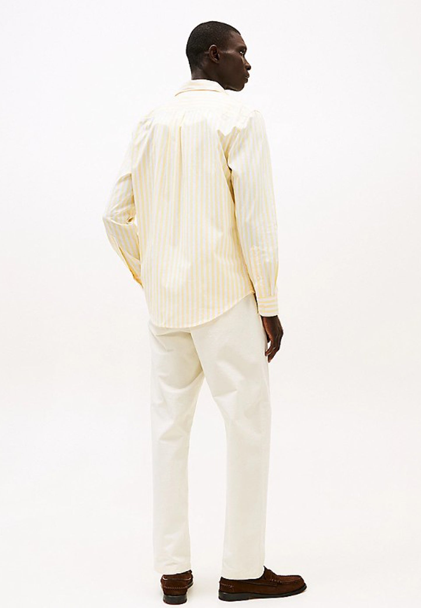 Camicia uomo cotone a righe gialle flex regular Tommy Hilfiger P25 MW0MW39159 0FP0FP TOMMY HILFIGER