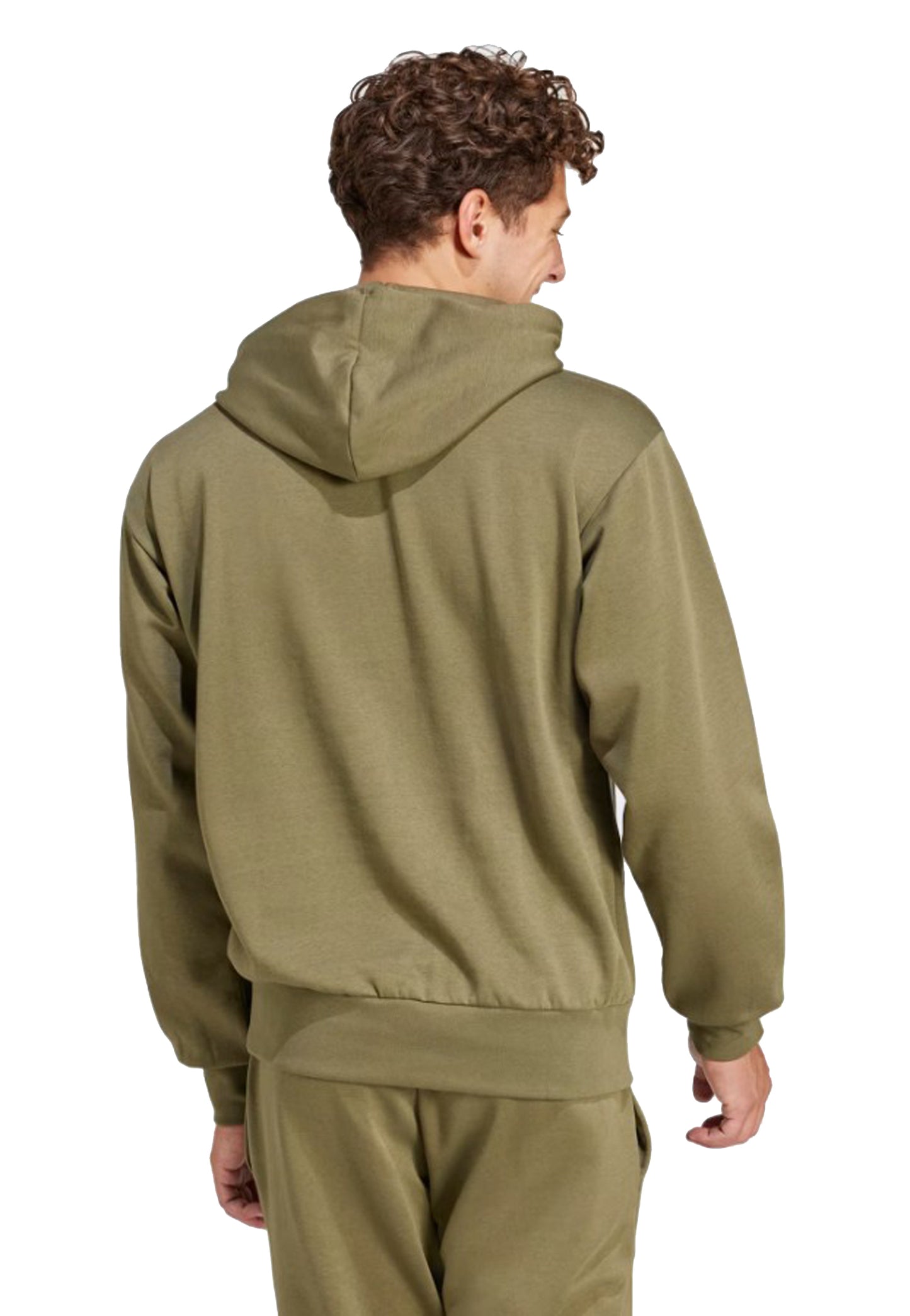 Felpa con cappuccio verde oliva Essentials Feelcozy Adidas P26 JE3799 OLISTR/BLACK ADIDAS