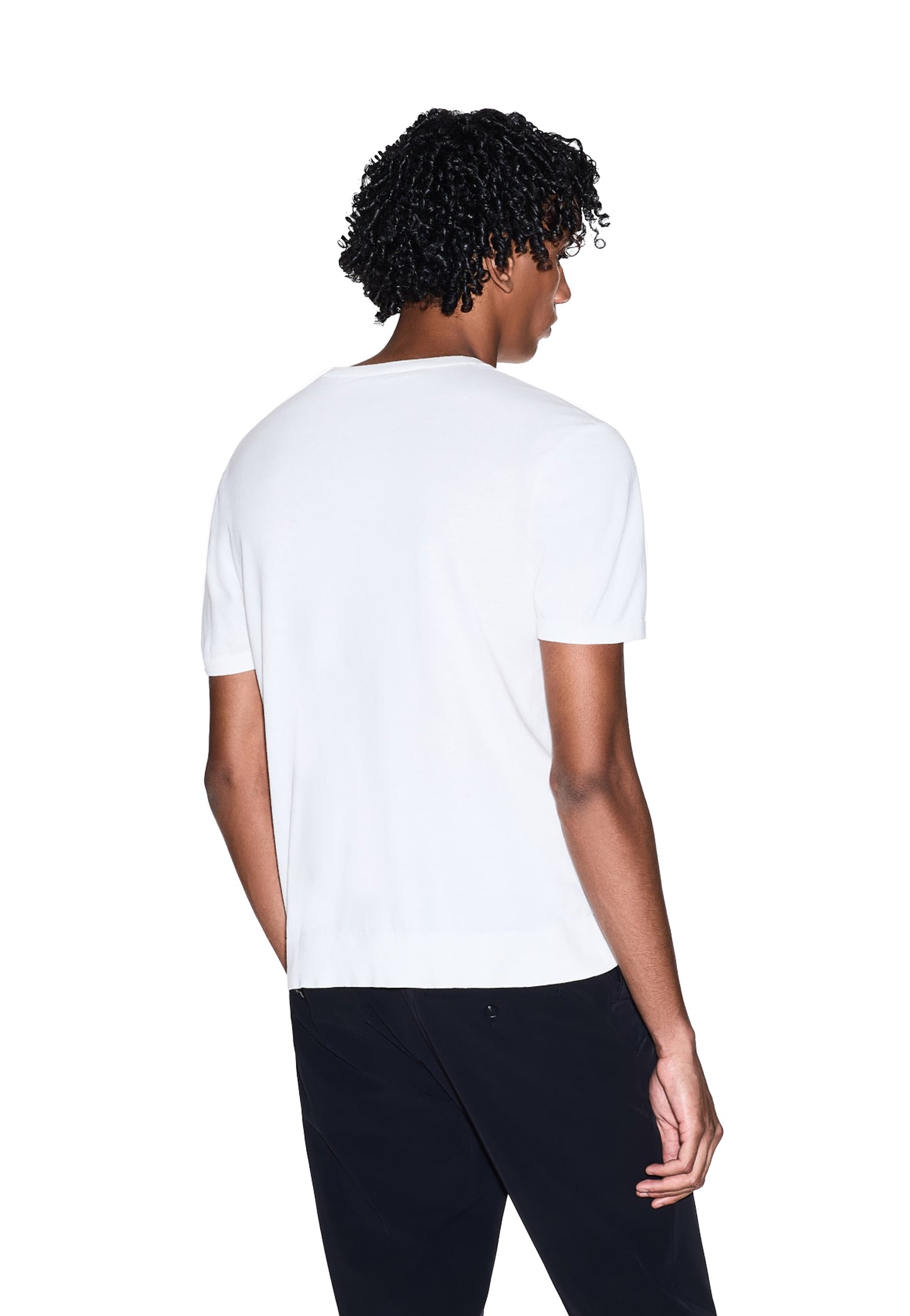 T-shirt bianca in maglia cotone maniche corte girocollo Armani Exchange P26 8NZM5C ZM3JZ 11161116 ARMANI EXCHANGE