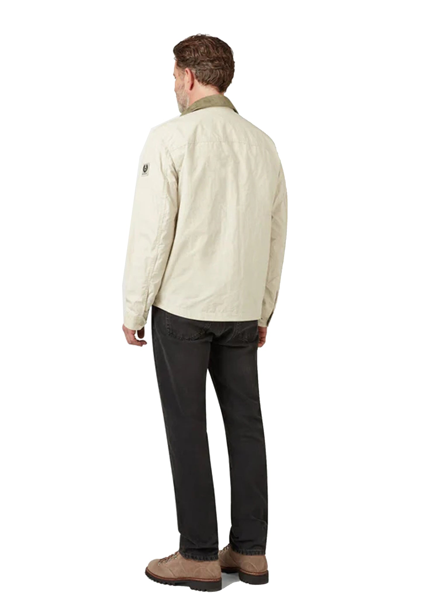 Giacca con colletto cerato beige Ground Belstaff P26 106096 Silver BirchSilver Birch BELSTAFF