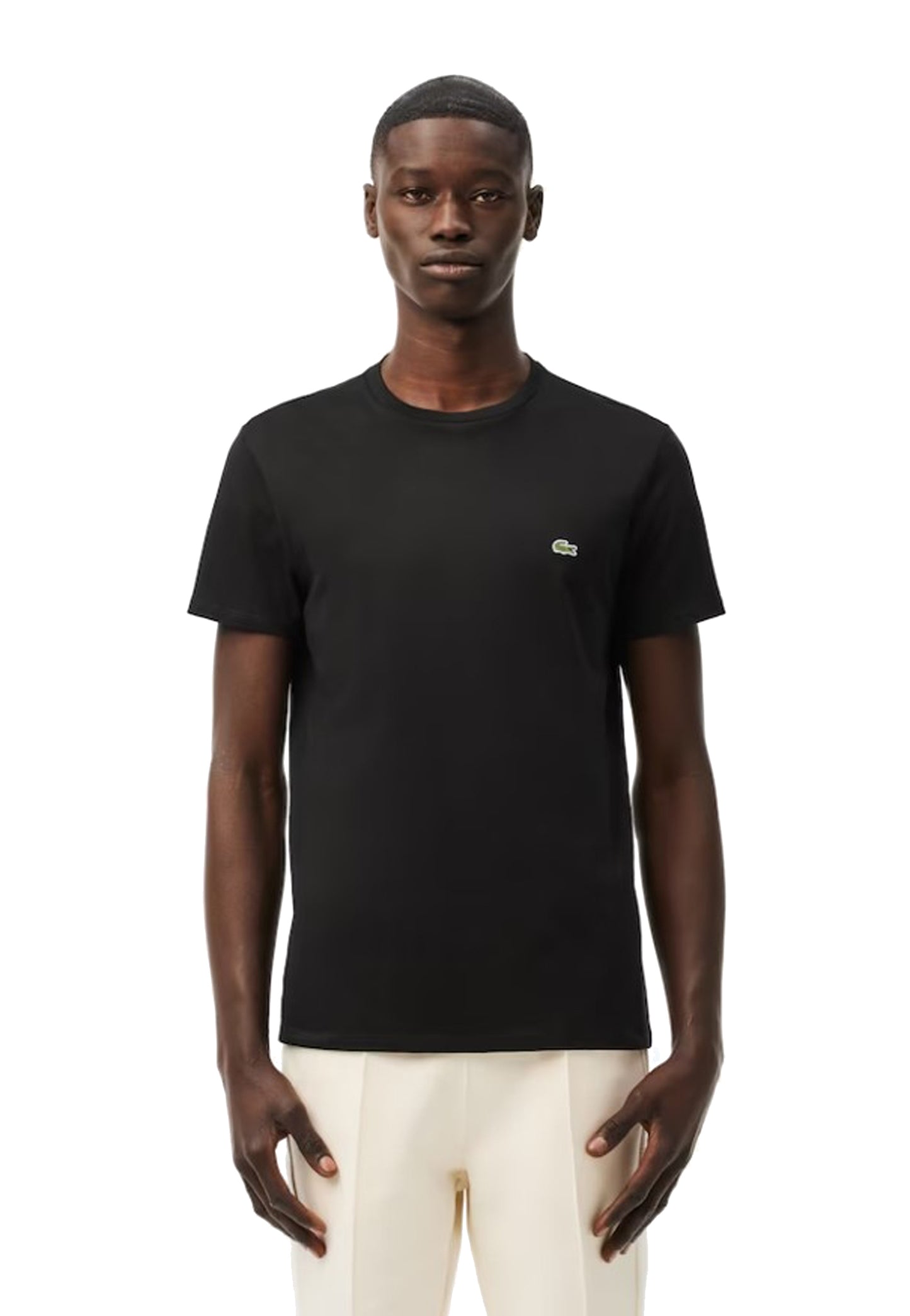 T-shirt girocollo nera cotone classica Pima Lacoste P26 TH6709 031031 LACOSTE