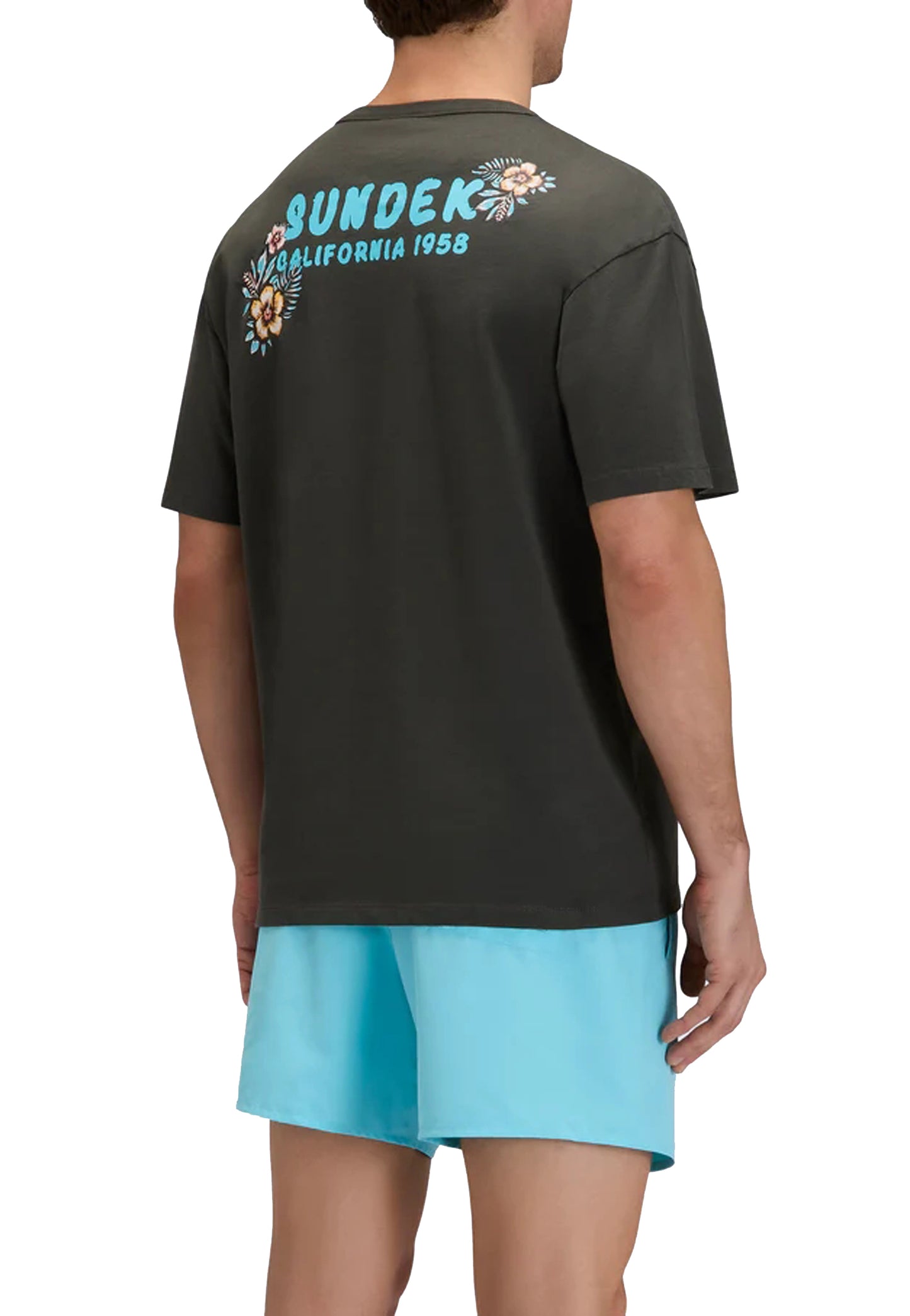T-shirt girocollo verde cotone California Sundek P26 M243TEJS800 M6S11955100 SUNDEK