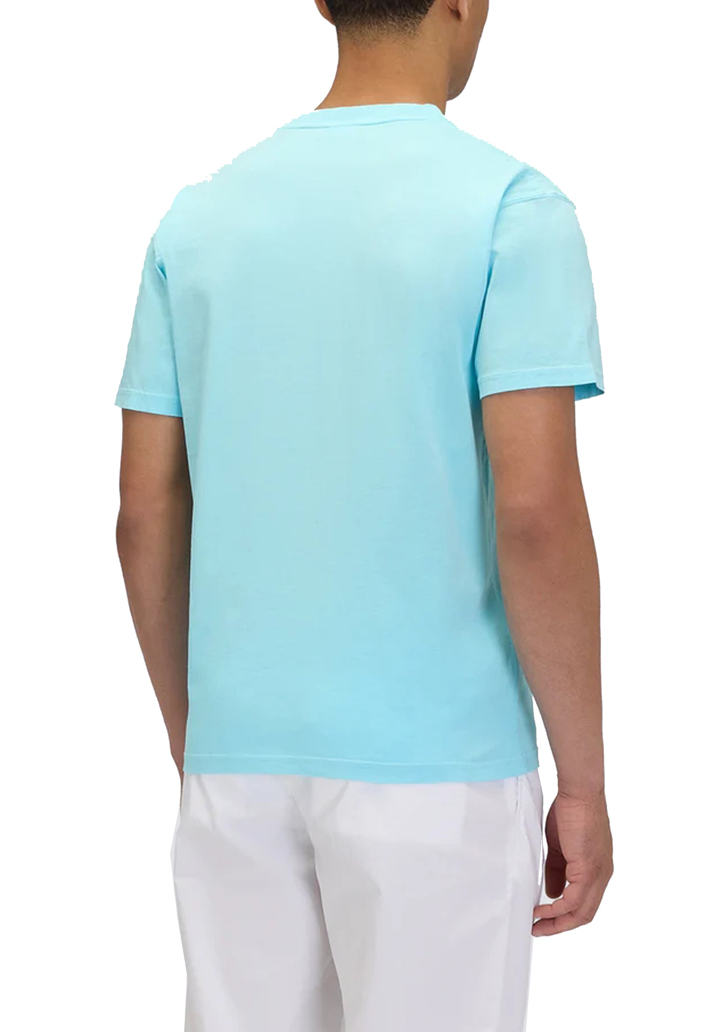 T-shirt girocollo azzurra cotone hibiscus Sundek P26 M321TEJ78TC M6S131002TC SUNDEK