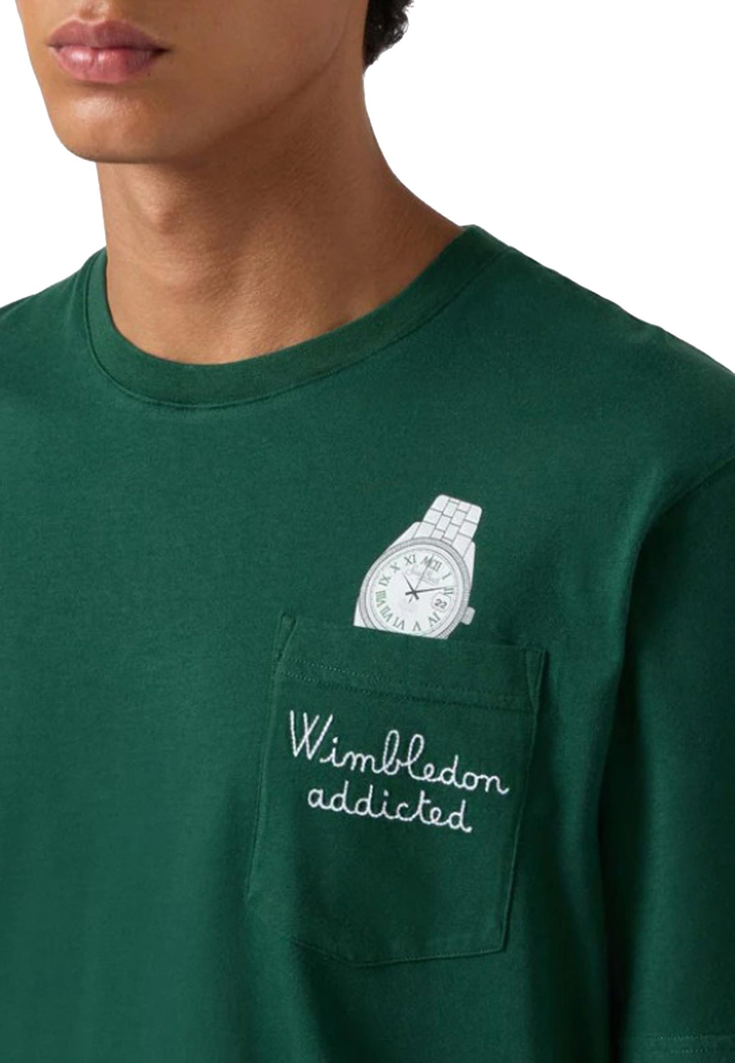T-shirt girocollo verde Connor orologio MC2 Saint Barth A25 CONR0001 02949I02949I MC2