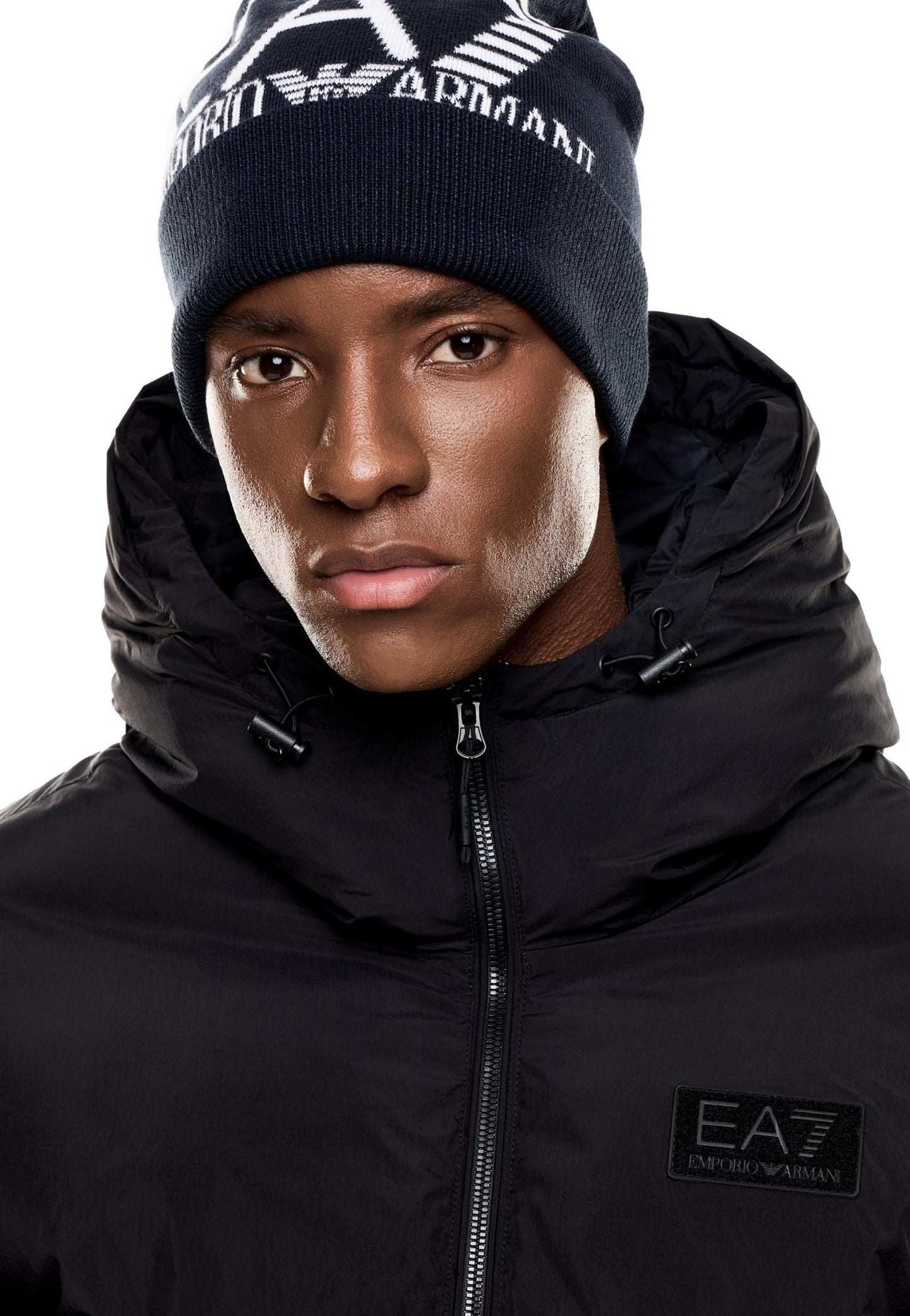 Berretto invernale blu e scritta grigia Beanie Visibility EA7 Armani A25 7X000006 AF11994 MB038MB038 EA7