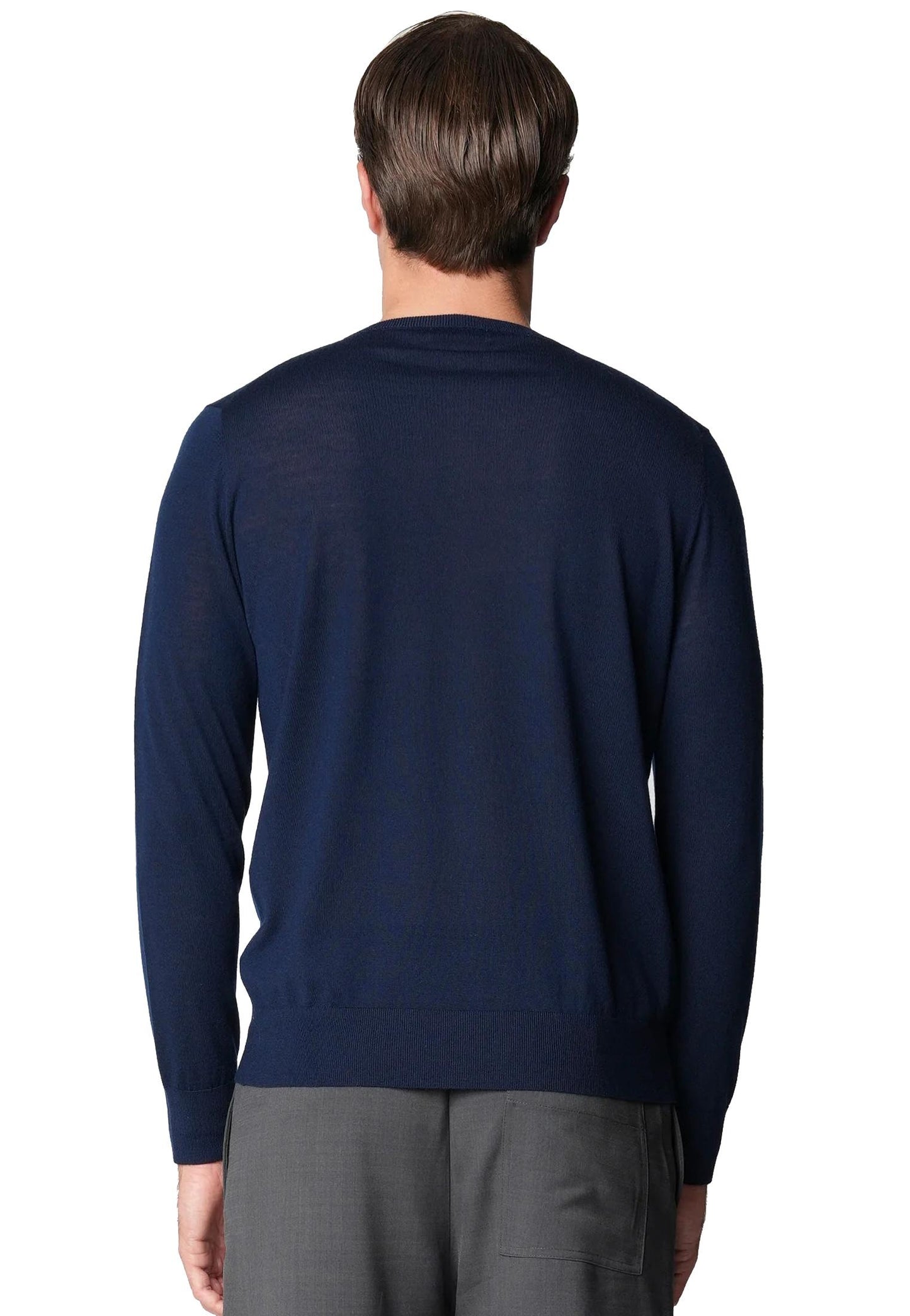 Maglione girocollo blu scuro lana merino extrafine 18 Bellwood A25 0325M9001 000015000015 BELLWOOD