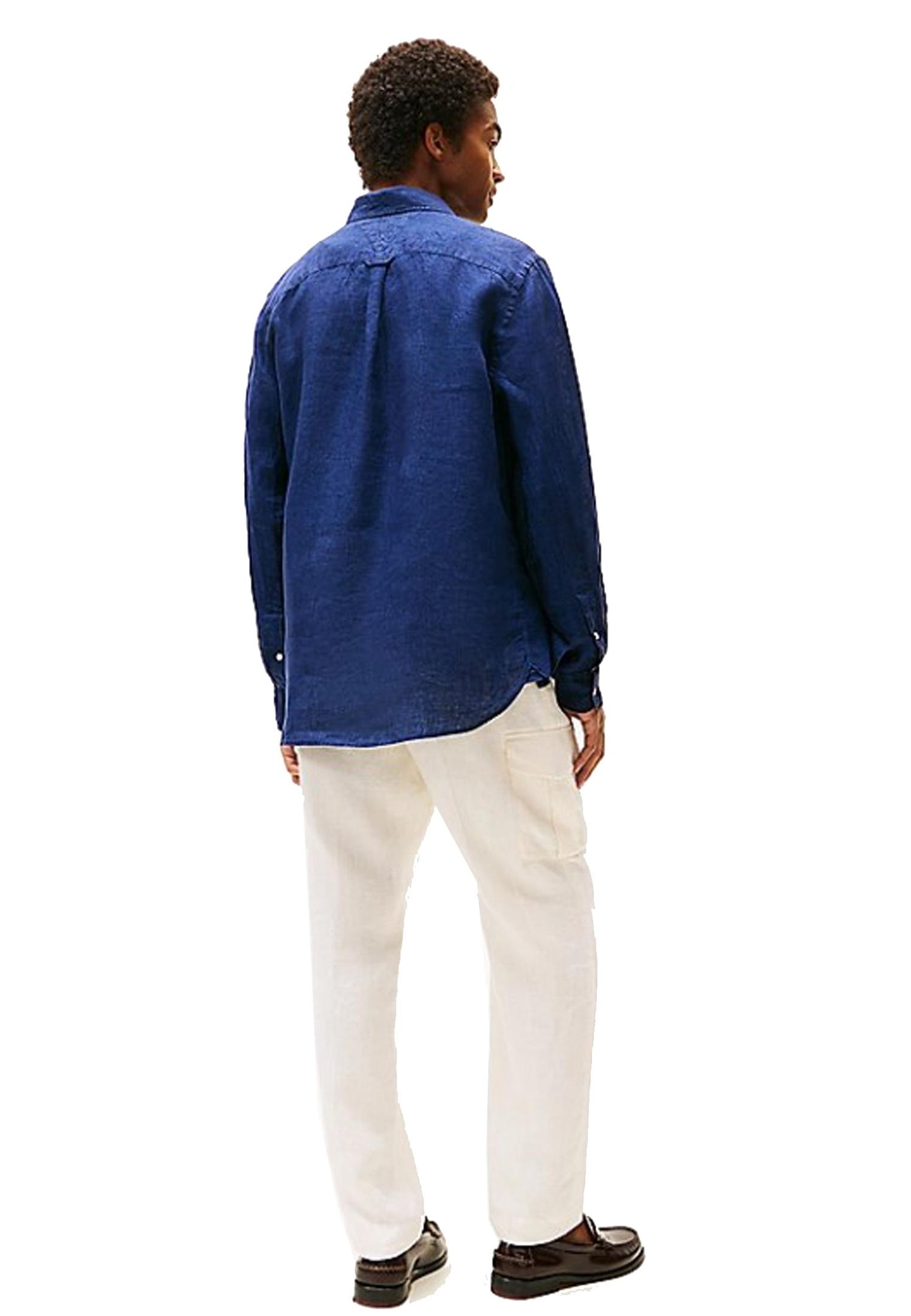 Camicia lino blu navy Tommy Hilfiger P25