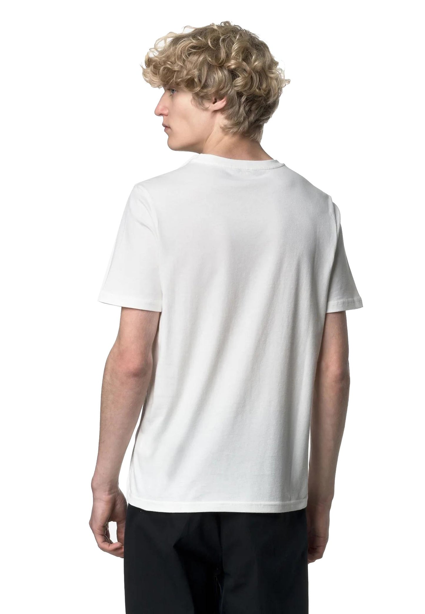 T-shirt girocollo bianca mezze maniche Odom Jersey Peach K-way A25 K3136RW X42X42 K-WAY