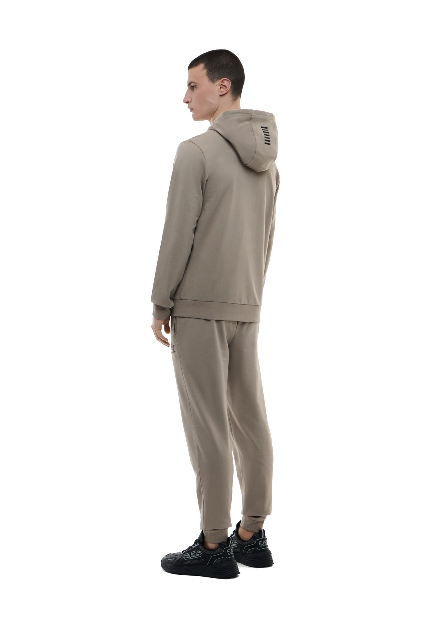 Tuta sportiva con cappuccio beige cotone full zip Core Identity EA7 Armani P26 8NPV63 PJVRZ U6167U6167 EA7