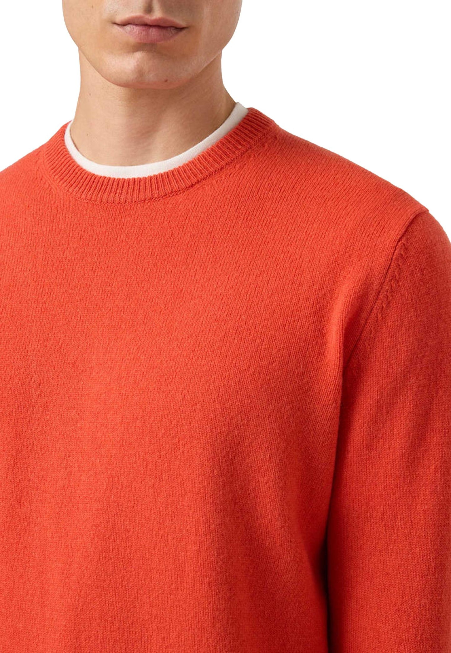 Maglione girocollo arancione lana Regent MC2 Saint Barth A25 REGE011 00039I00039I MC2