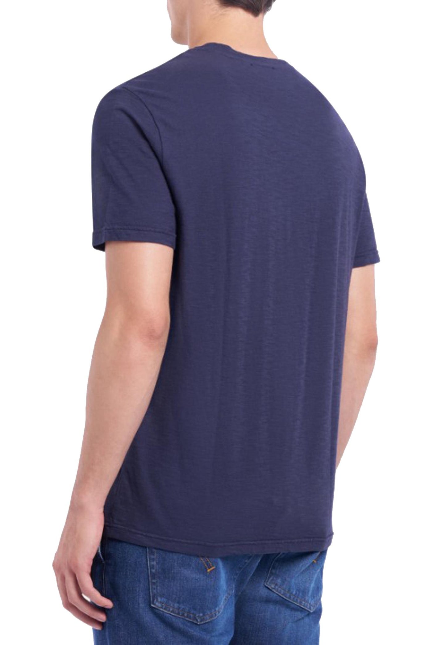 T-shirt girocollo blu cotone Dondup A25 US198 JF0195U ZL4890 DONDUP