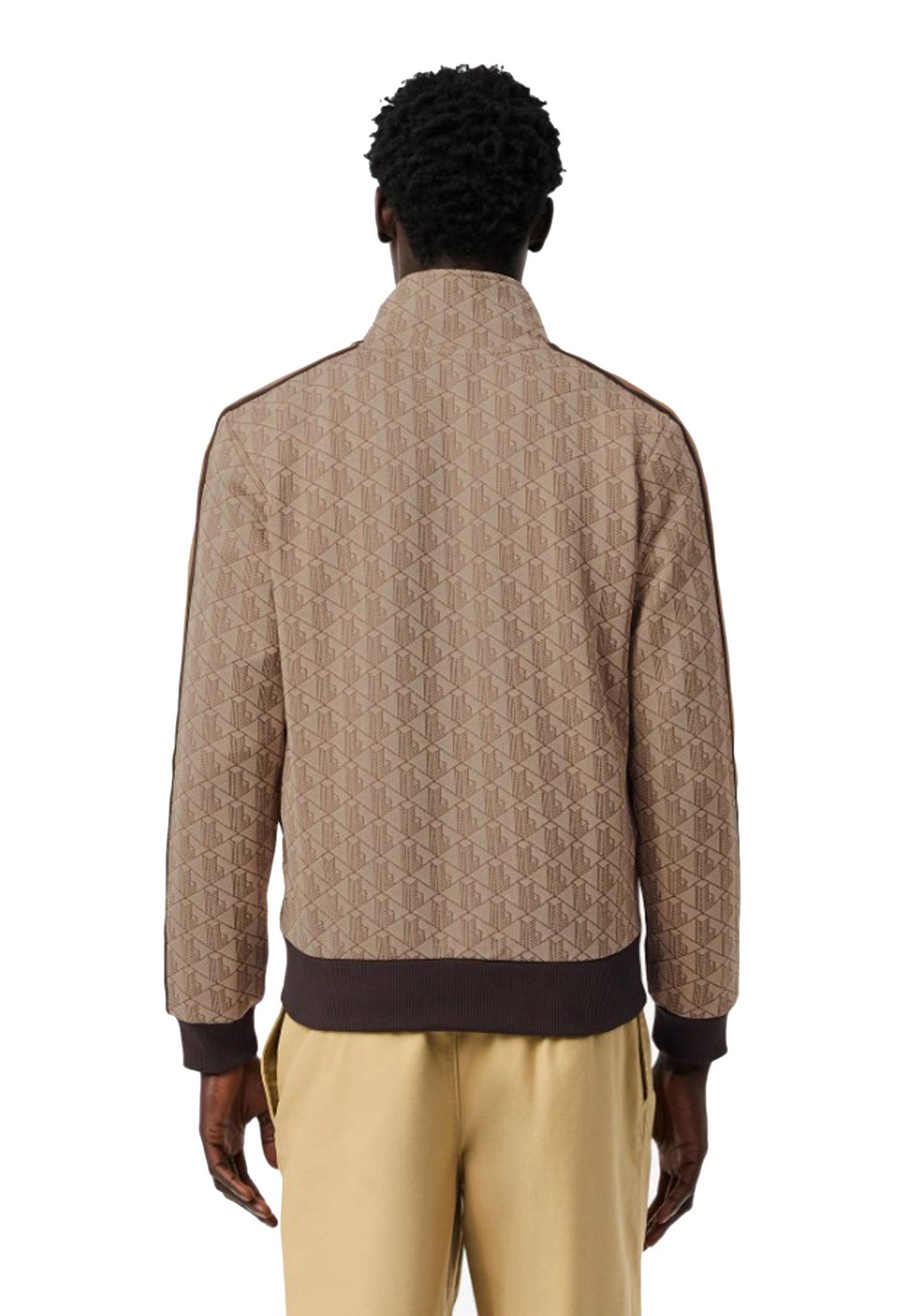 Felpa con zip tuta jacquard marrone Lacoste A25 SH1368 6IR6IR LACOSTE