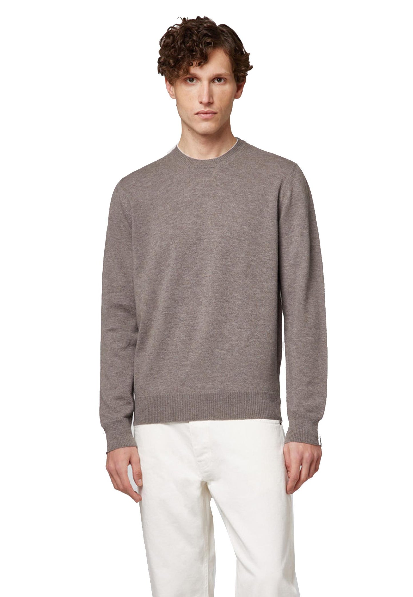 Maglia girocollo lana tortora Urban Basic Alpha Studio A25 AU-3100C 10151015 ALPHA