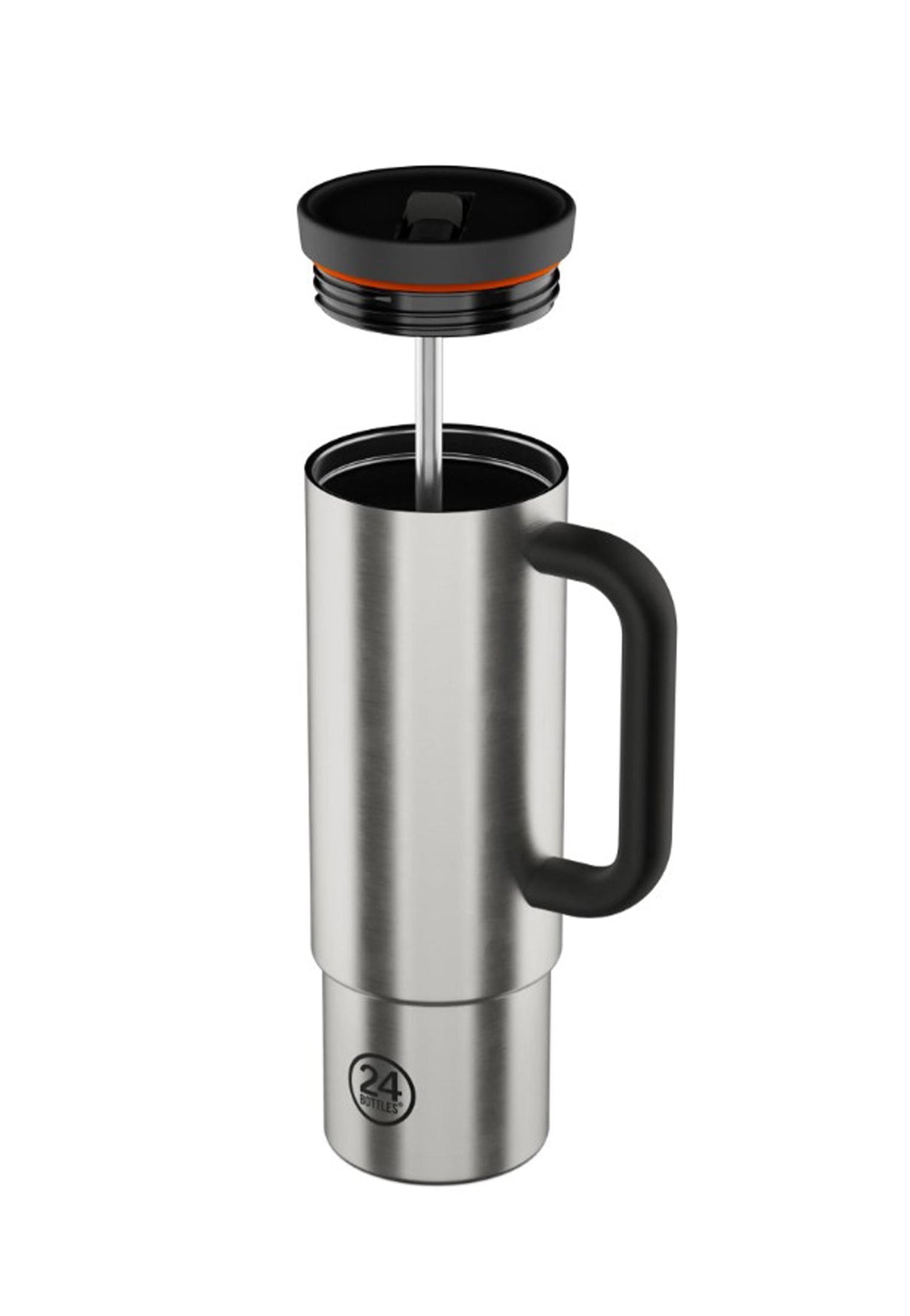 Borraccia Straw Cup Steel con cannuccia 800ml 24Bottles 2235- Steel 800 ml 24BOTTLES