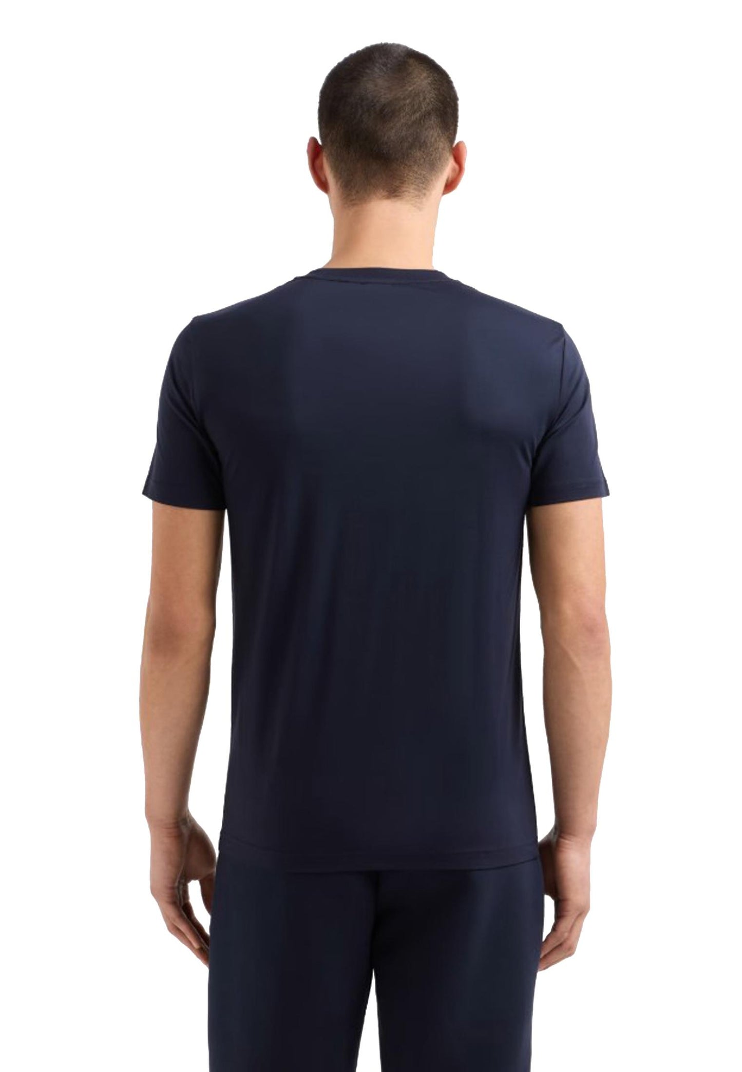 T-shirt girocollo misto viscosa blu logo scudetto EA7 Armani A25 8NPT16 PJRGZ 15621562 EA7