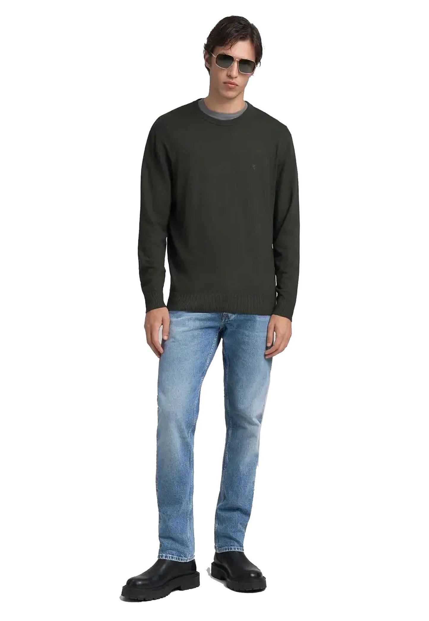 Maglia pullover girocollo verde misto lana Replay A25 UK4854.000.G21901 759759 REPLAY