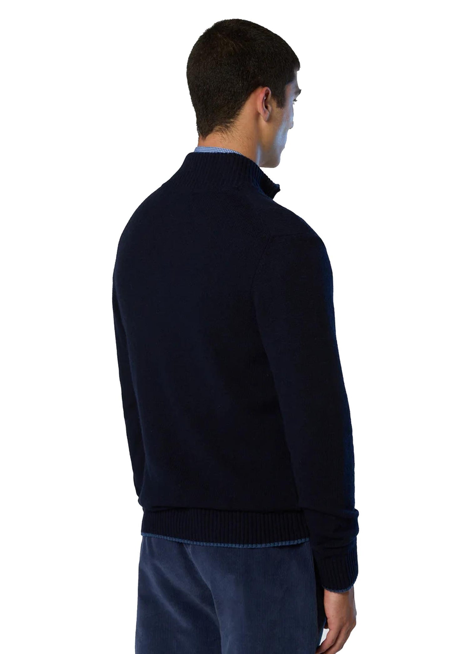 Maglione Cardigan full zip blu misto cashmere lana North Sails A25 699154 08020802 NORTH SAILS