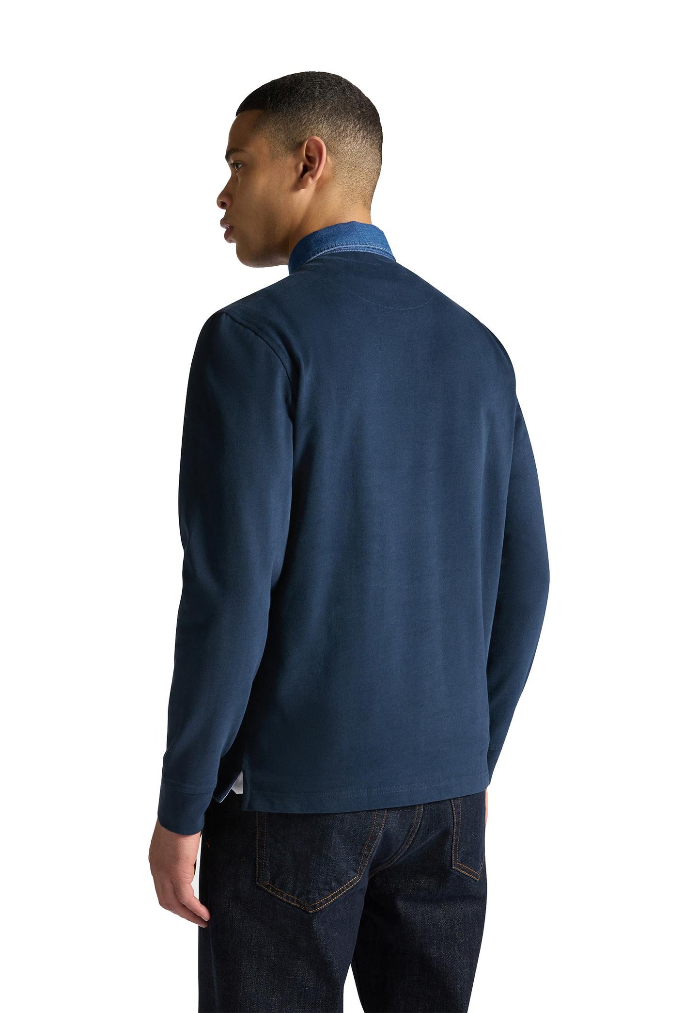 Polo blu cotone collo denim Harmont & Blaine A25 LRP357021109S01 801801 HARMONT&BLAINE