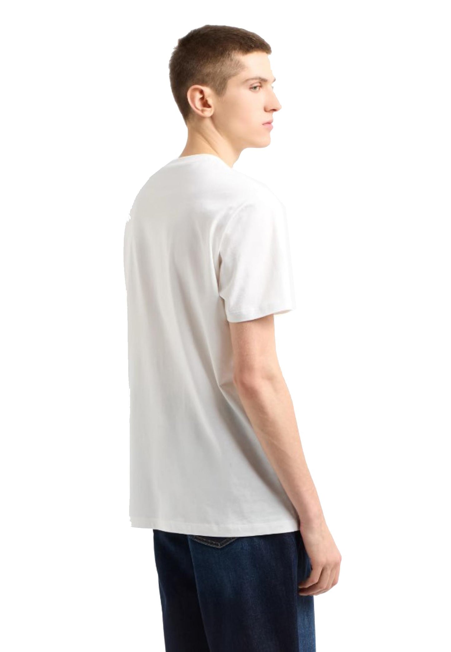 T-shirt girocollo cotone bianca stampa palme Armani Exchange P25