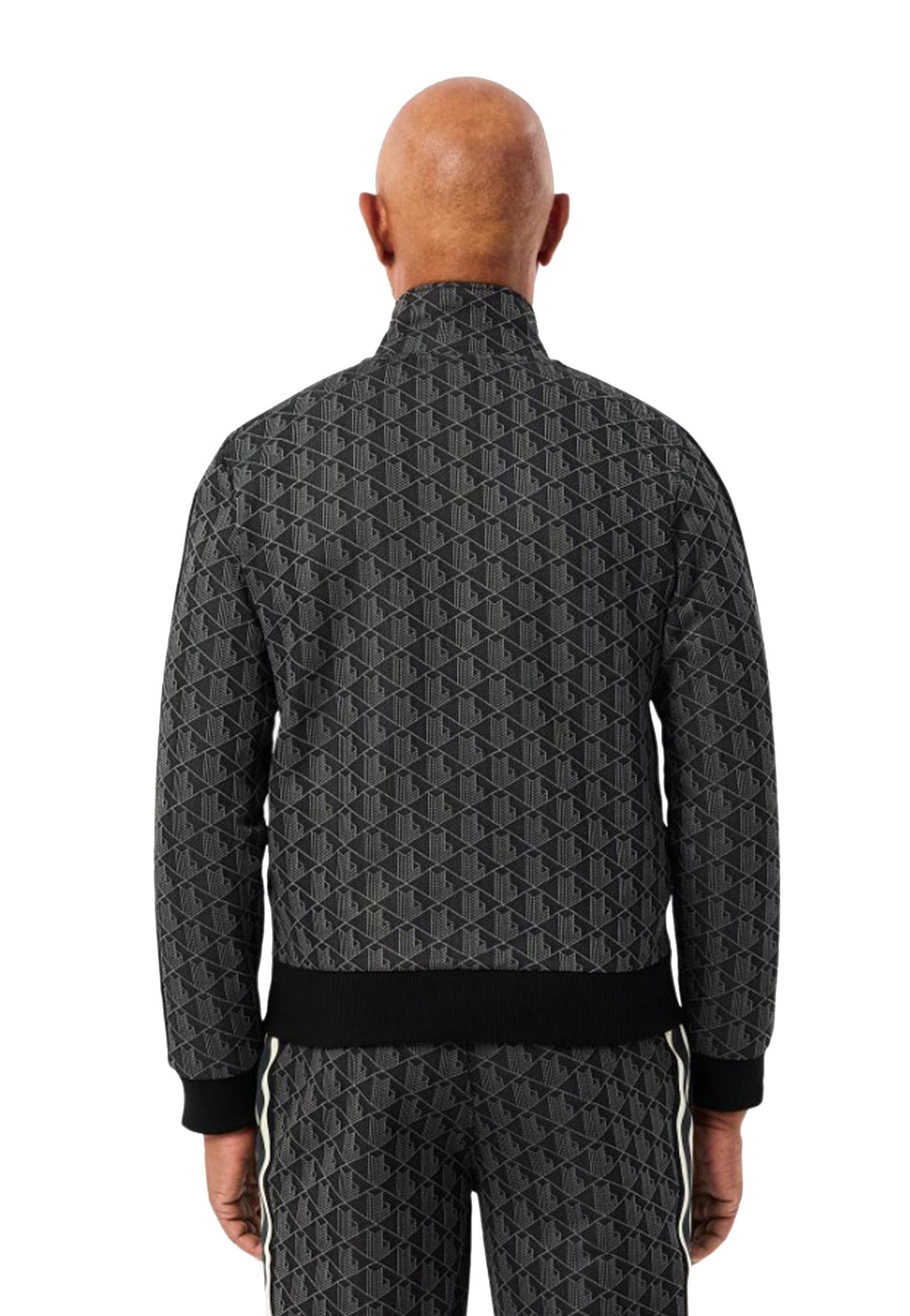 Felpa con zip tuta jacquard nera Lacoste A25 SH1368 4PC4PC LACOSTE