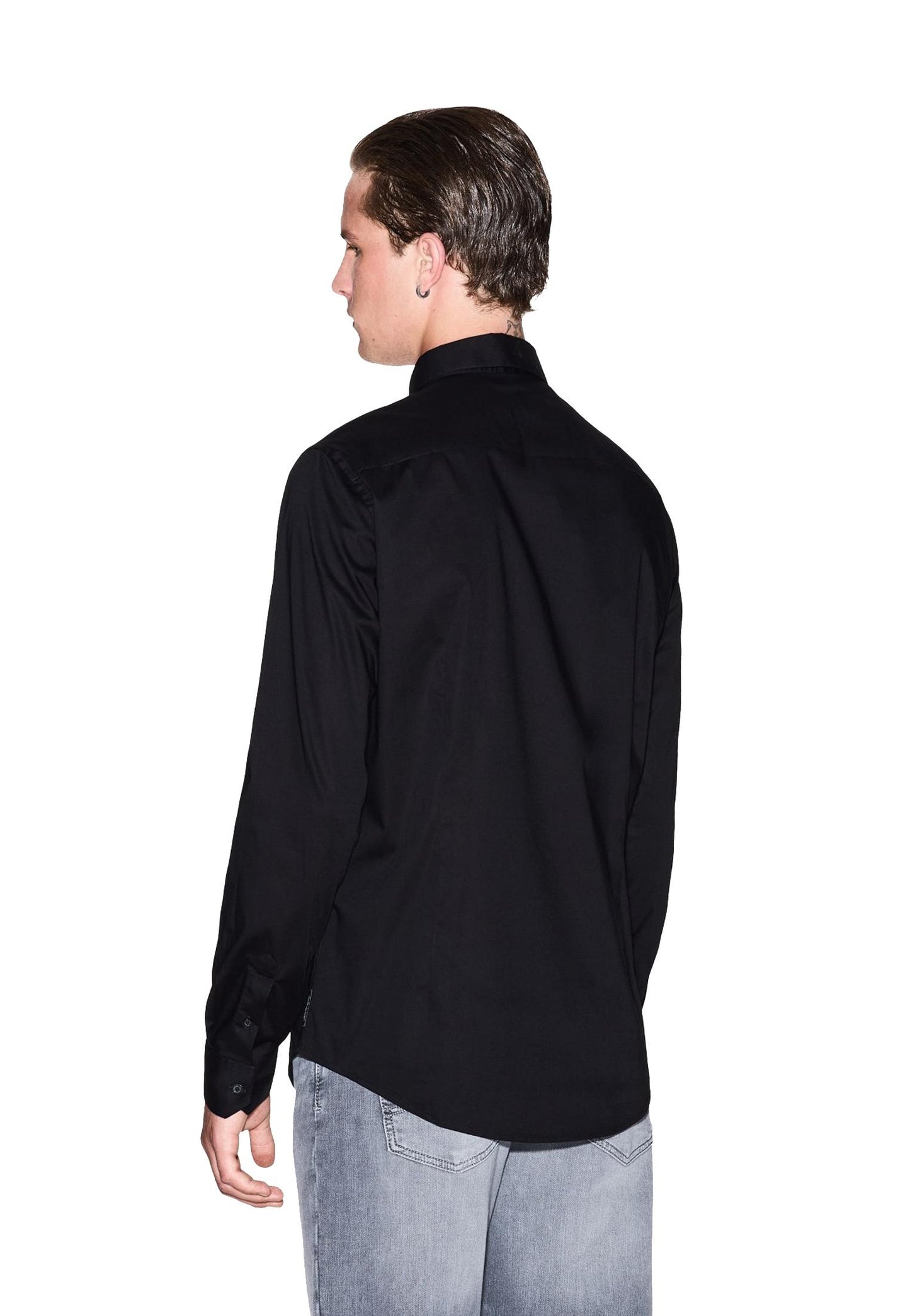 Camicia nera cotone slim fit Armani Exchange A25 8NZC31 ZN28Z 12001200 ARMANI EXCHANGE