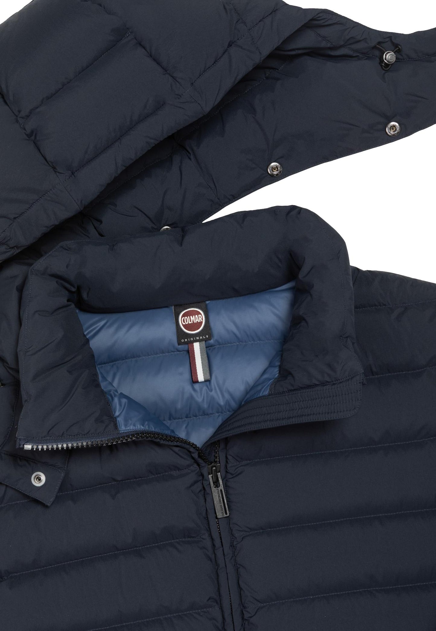 Giubbotto Piumino cappuccio removibile lungo blu spacchi laterali Colmar A25 1264 4ZP68 COLMAR ORIGINALS