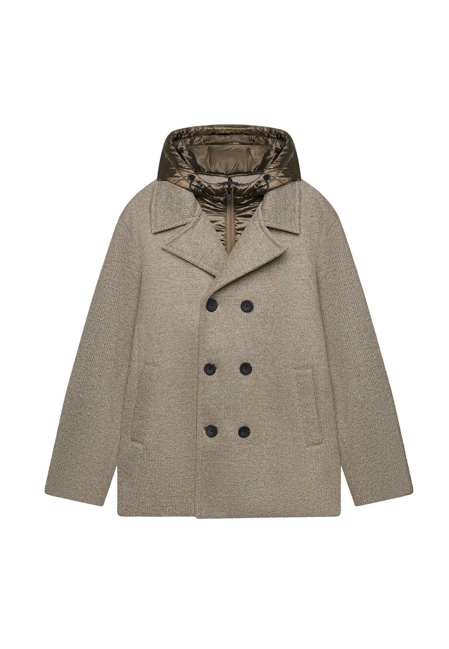 Giubbotto cappotto imbottito tortora con cappuccio Unity A25 JA-GRAVITY-AW25 TMTM UNITY