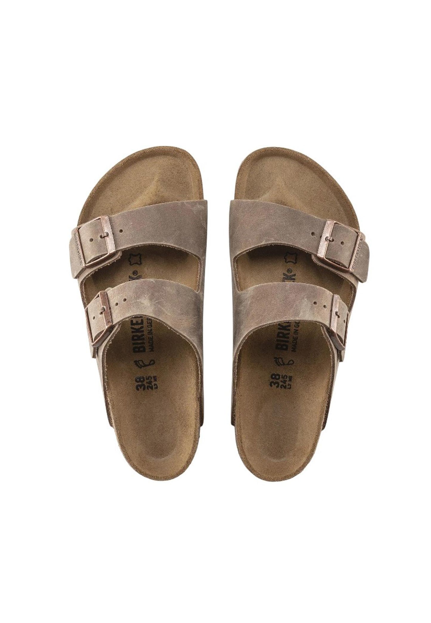 Ciabatte sandali pelle marrone Arizona Birkenstock P26 352203 BI-C3 BIRKENSTOCK