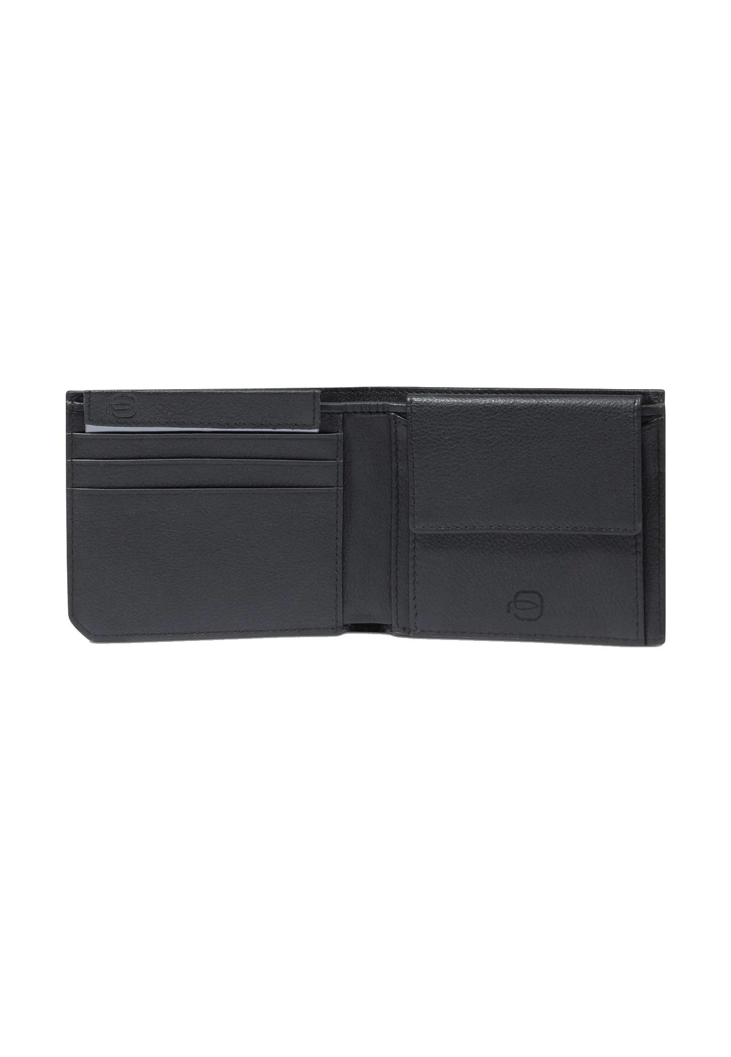 Portafoglio nero con portamonete, porta carte di credito Piquadro A25 PU4188W137R NN PIQUADRO