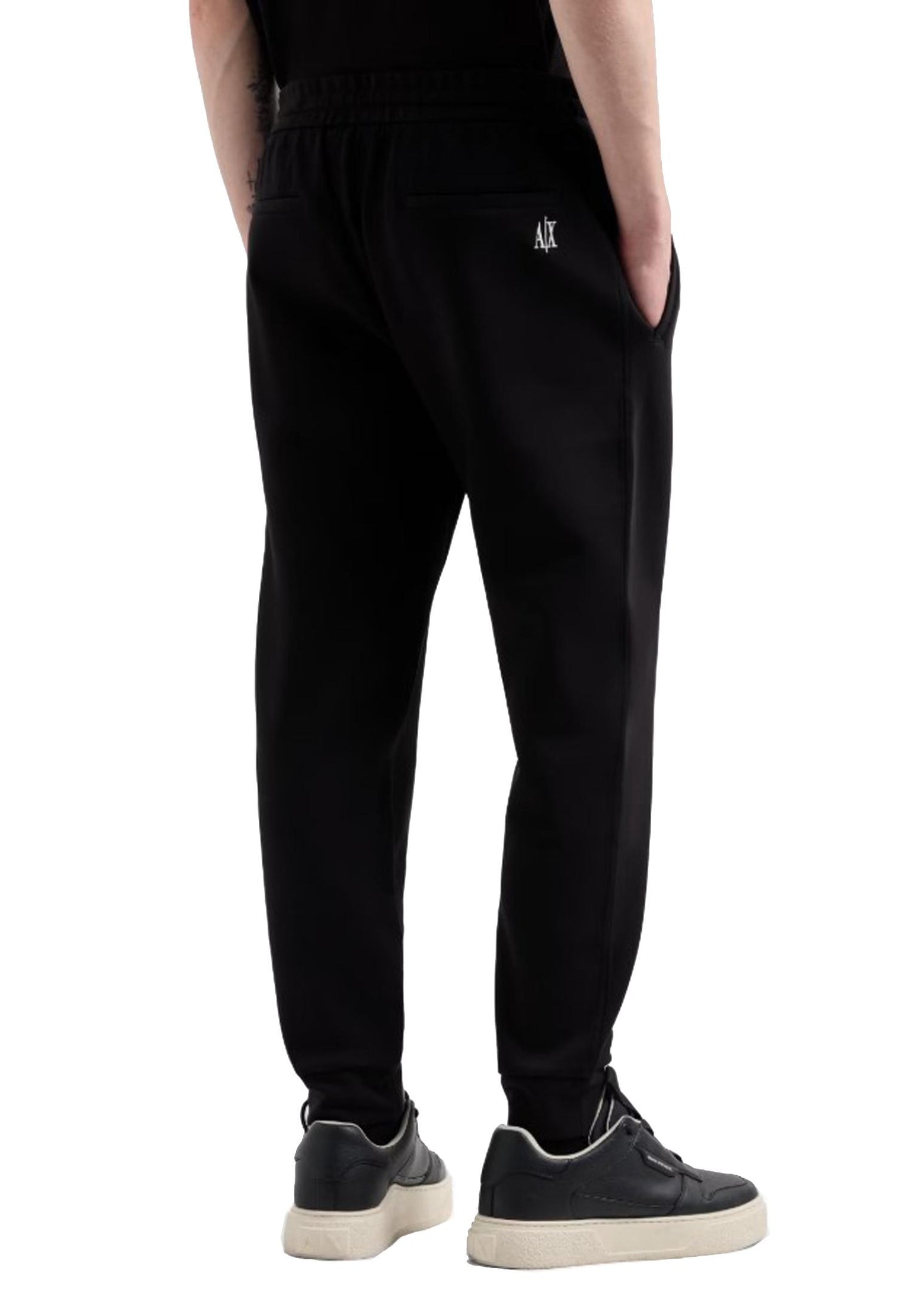 Pantaloni sportivi neri misto cotone Armani Exchange P25