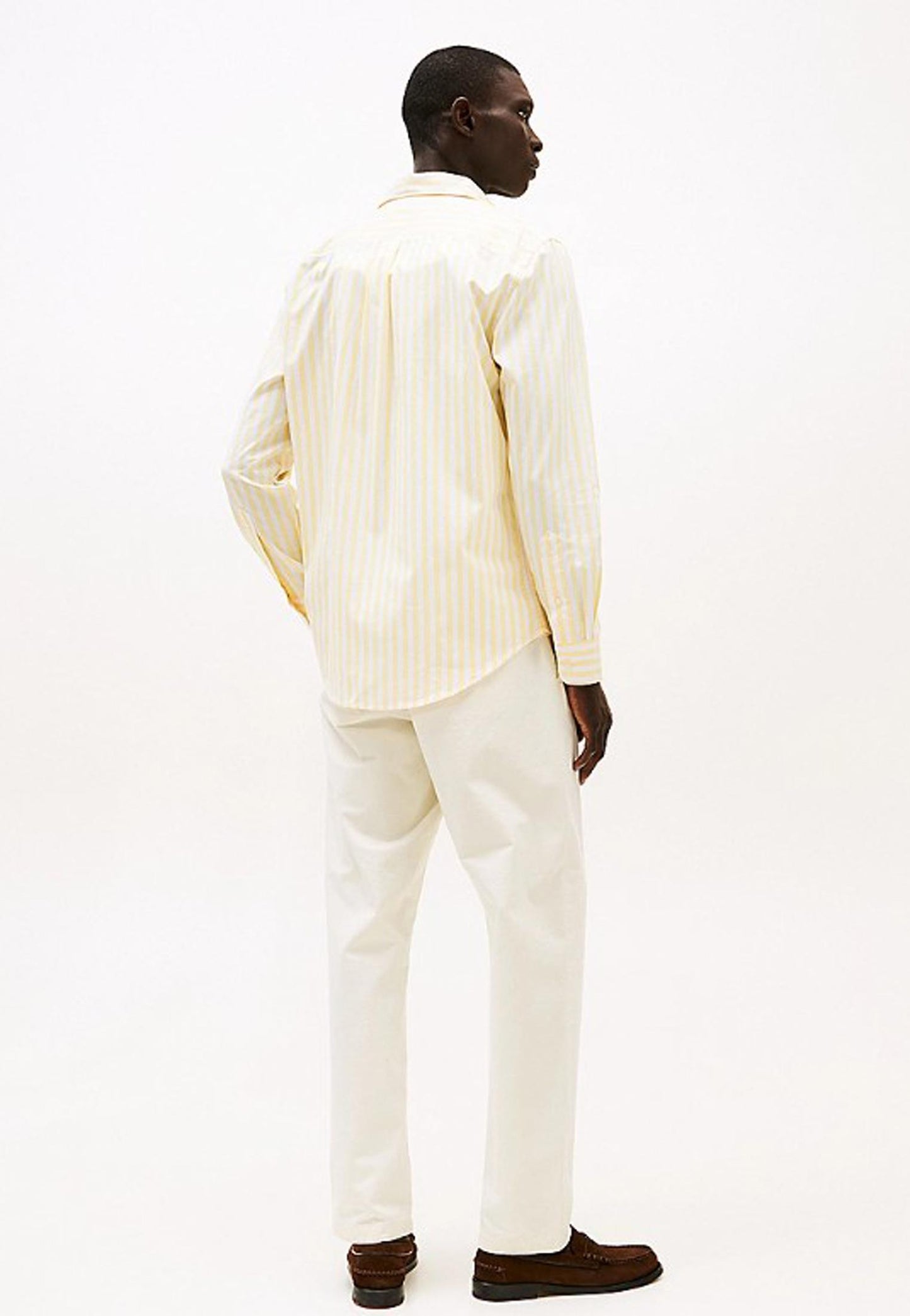Camicia uomo cotone a righe gialle flex regular Tommy Hilfiger P25 MW0MW39159 0FP0FP TOMMY HILFIGER
