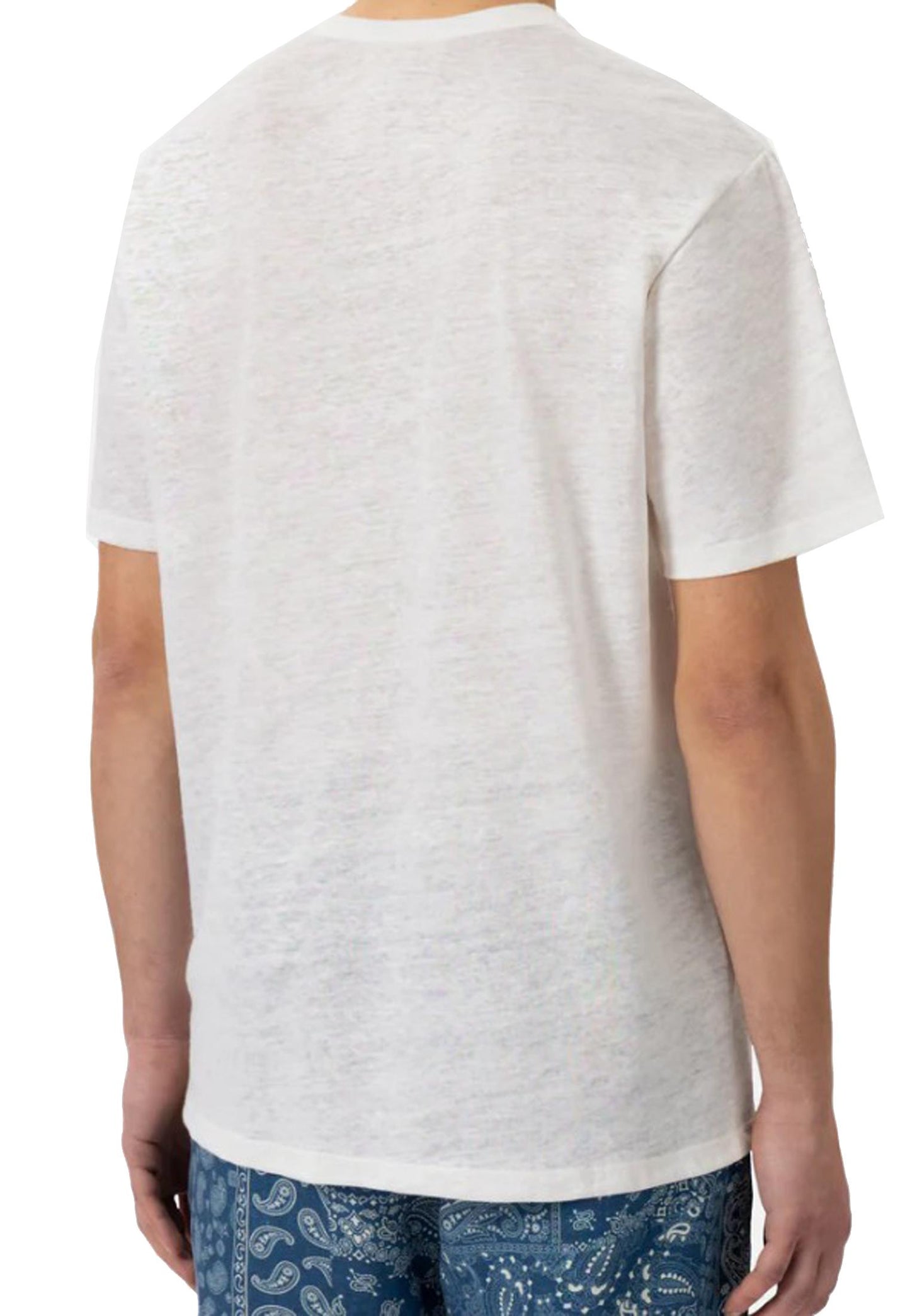 T-shirt girocollo bianca lino Ecstasea MC2 Saint Barth P25