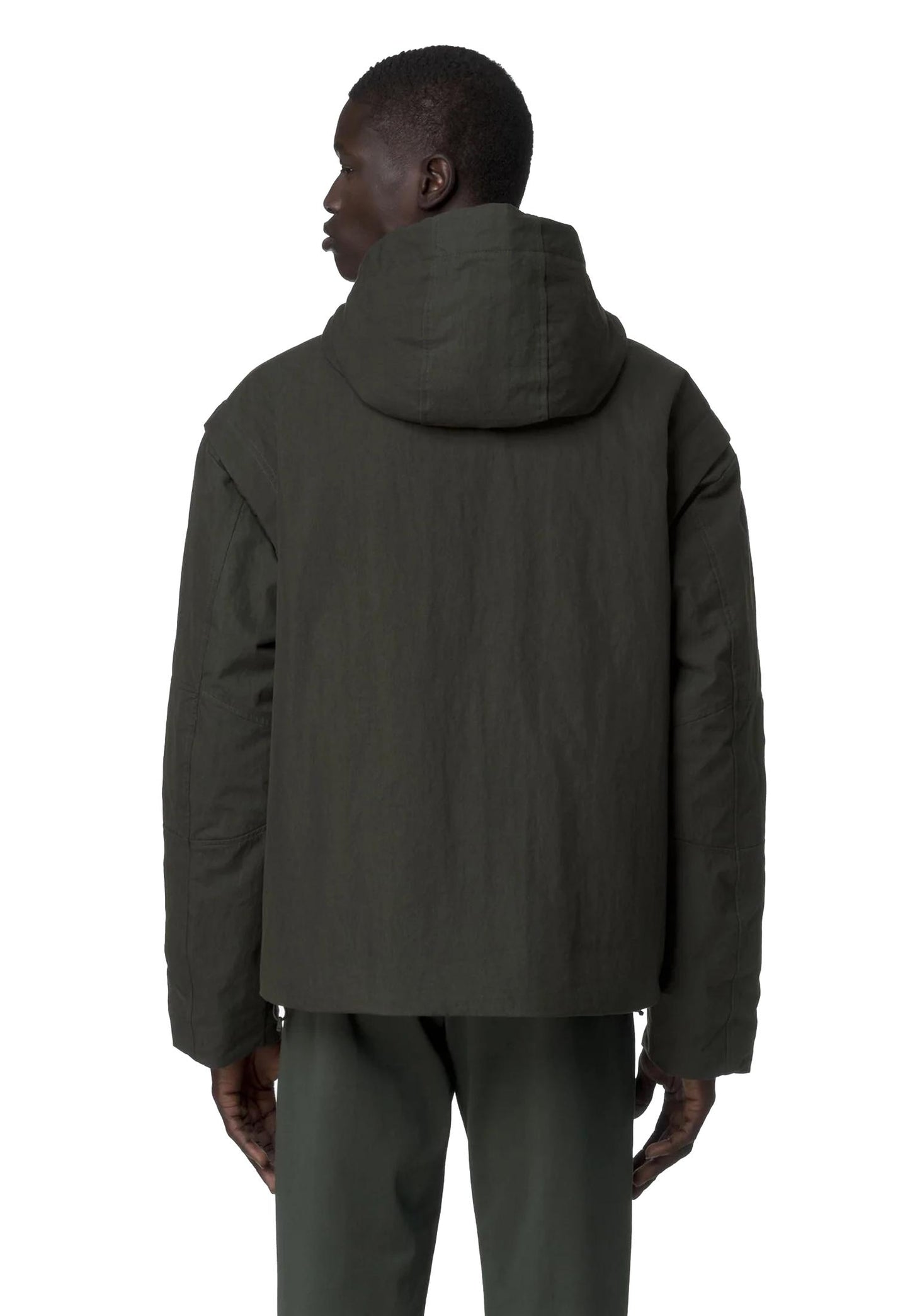 Giacca mezza stagione con cappuccio verde Guillermo K-way A25 K7136DW B2NB2N K-WAY