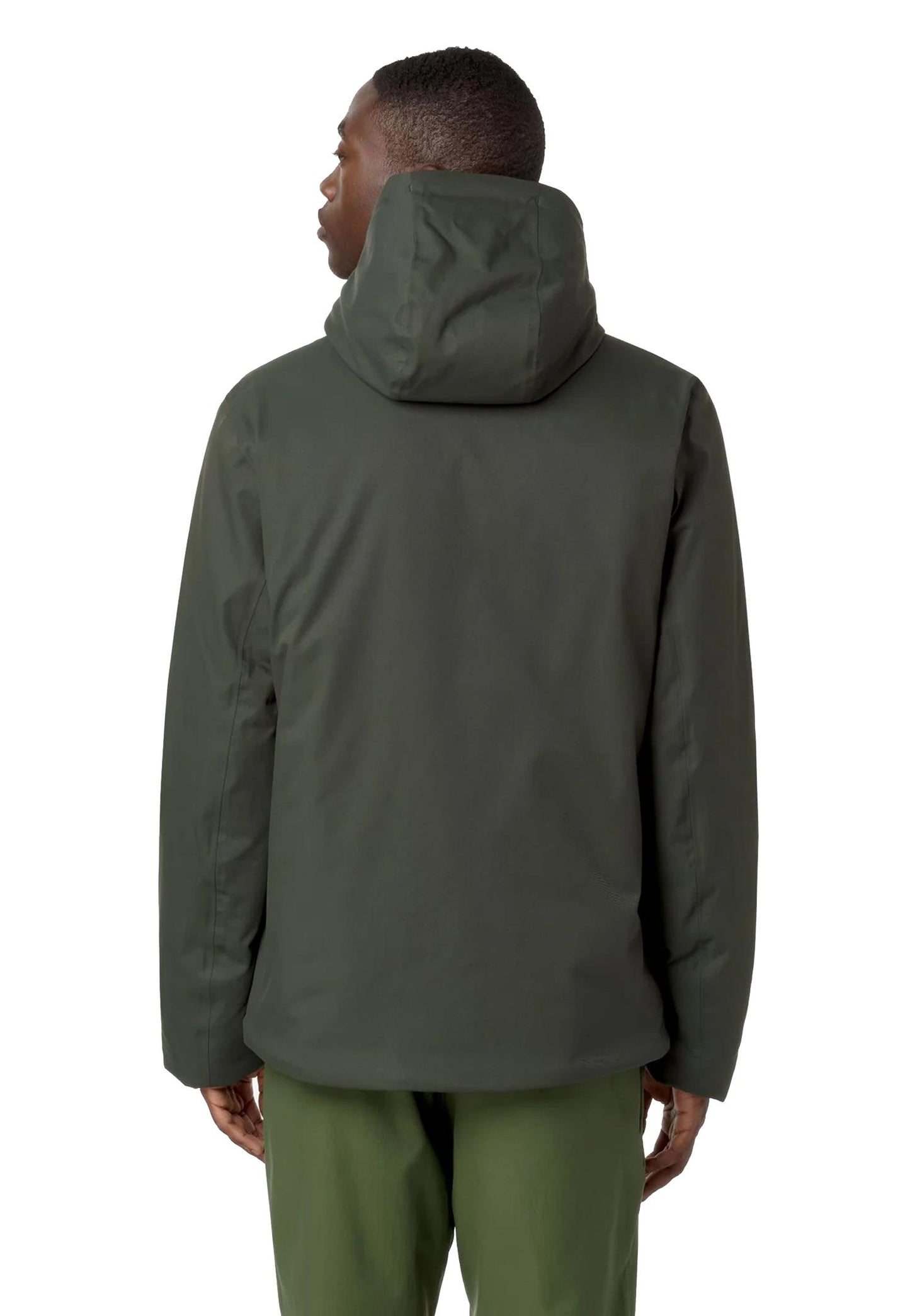 Giacca con cappuccio Grigia Verde Impermeabile Jacko Twill Marmotta K-Way A25 K8133DW AL7AL7 K-WAY