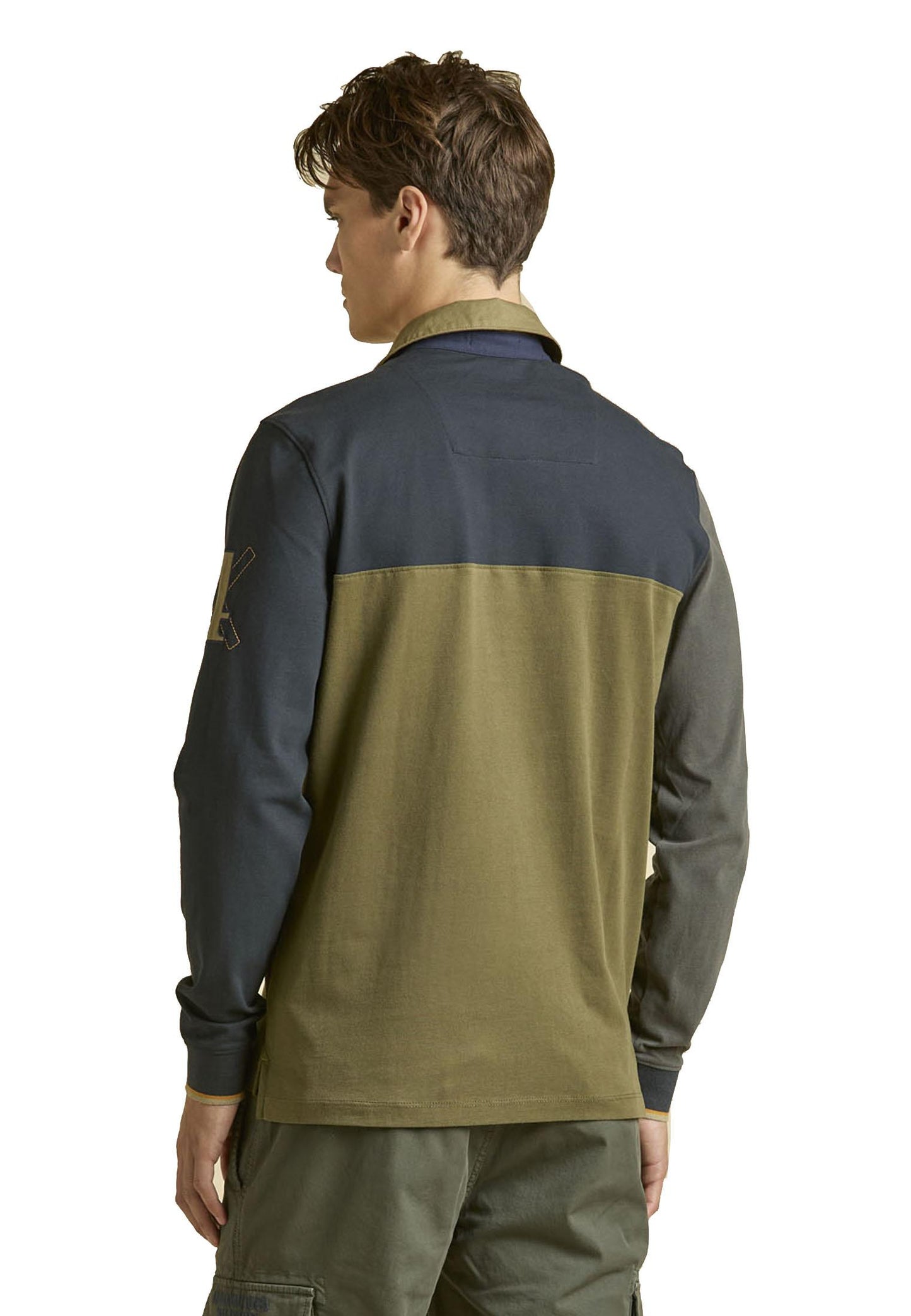 Polo a manica lunga color-block verde oliva Aeronautica Militare A25 252PO1888UJ00703 9468394683 AERONAUTICA MILITARE