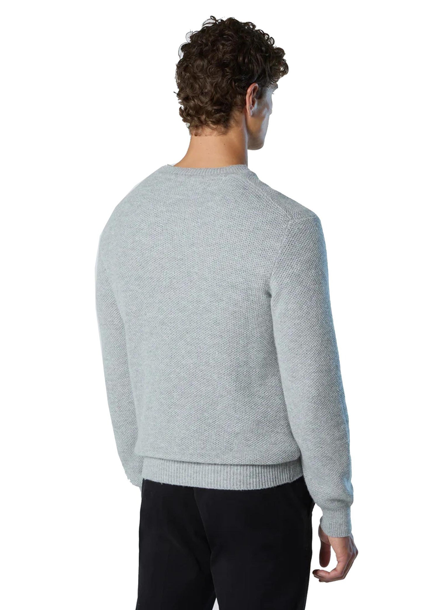 Maglione girocollo grigio melange nido d'ape misto lana North Sails A25 699159 09260926 NORTH SAILS