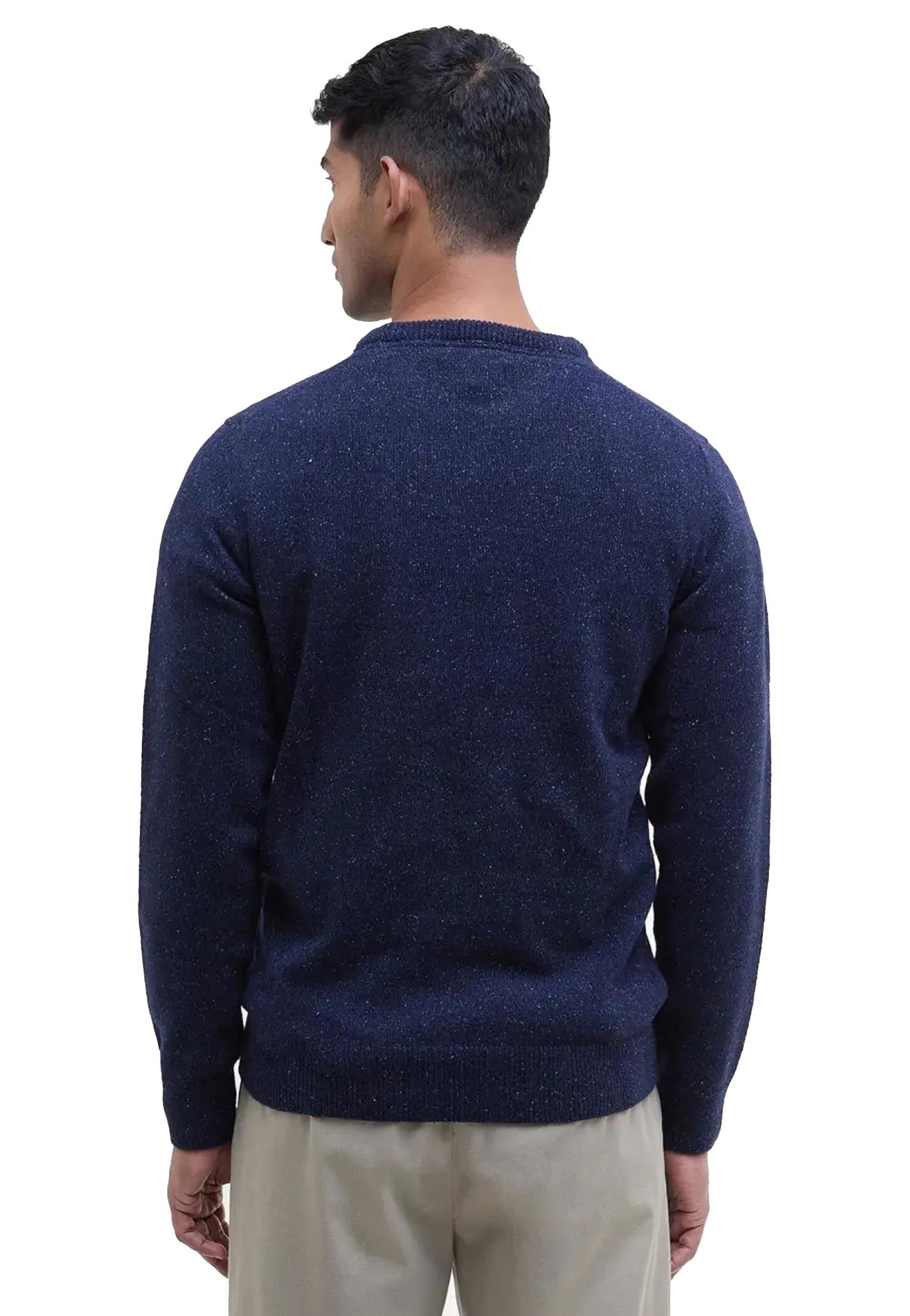 Maglione girocollo lana blu Essential Tisbury Barbour A25 252MMKN0844 NY91NY91 BARBOUR