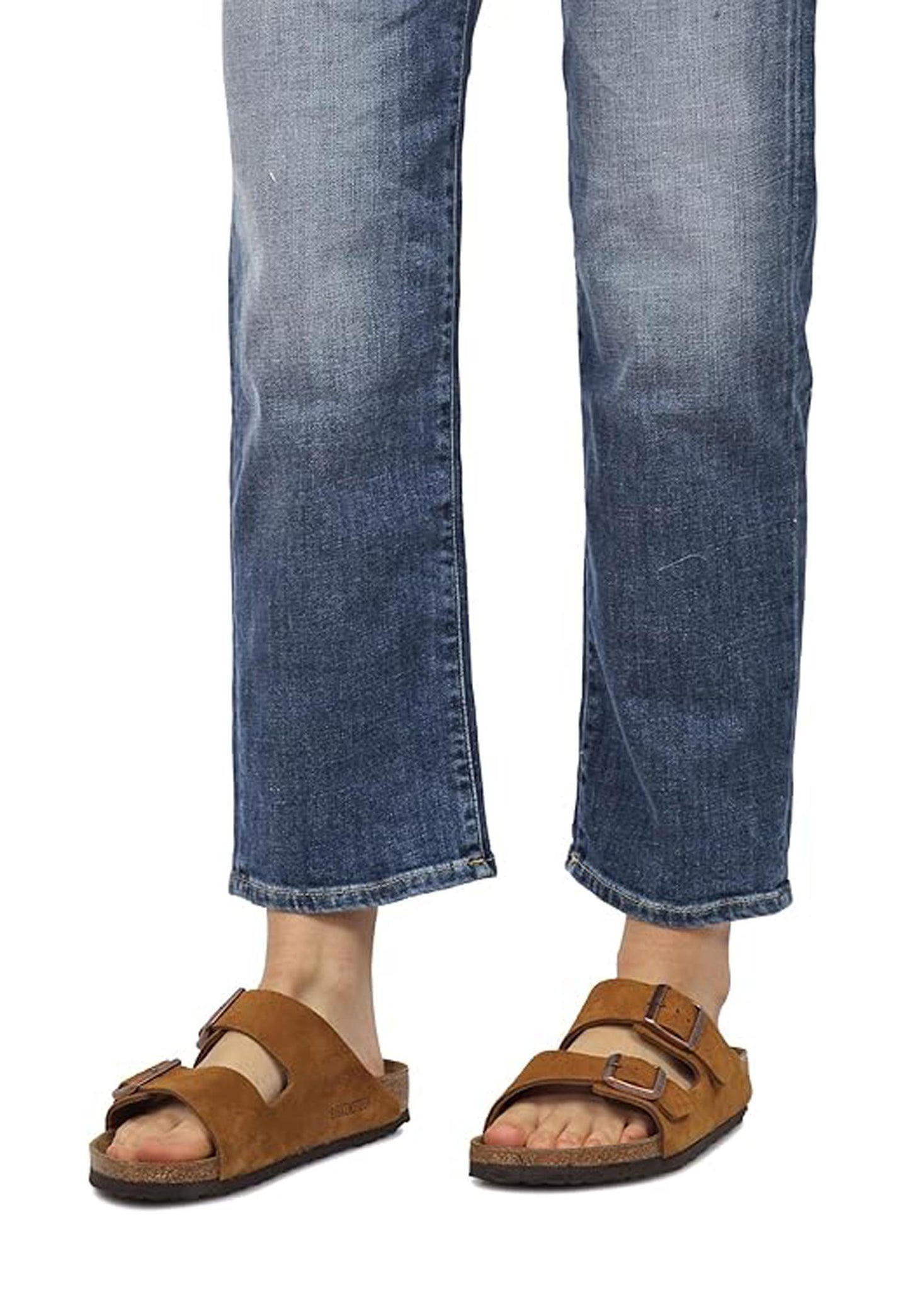 Sandali ciabatte pelle scamosciata marrone Arizona Birkenstock P25