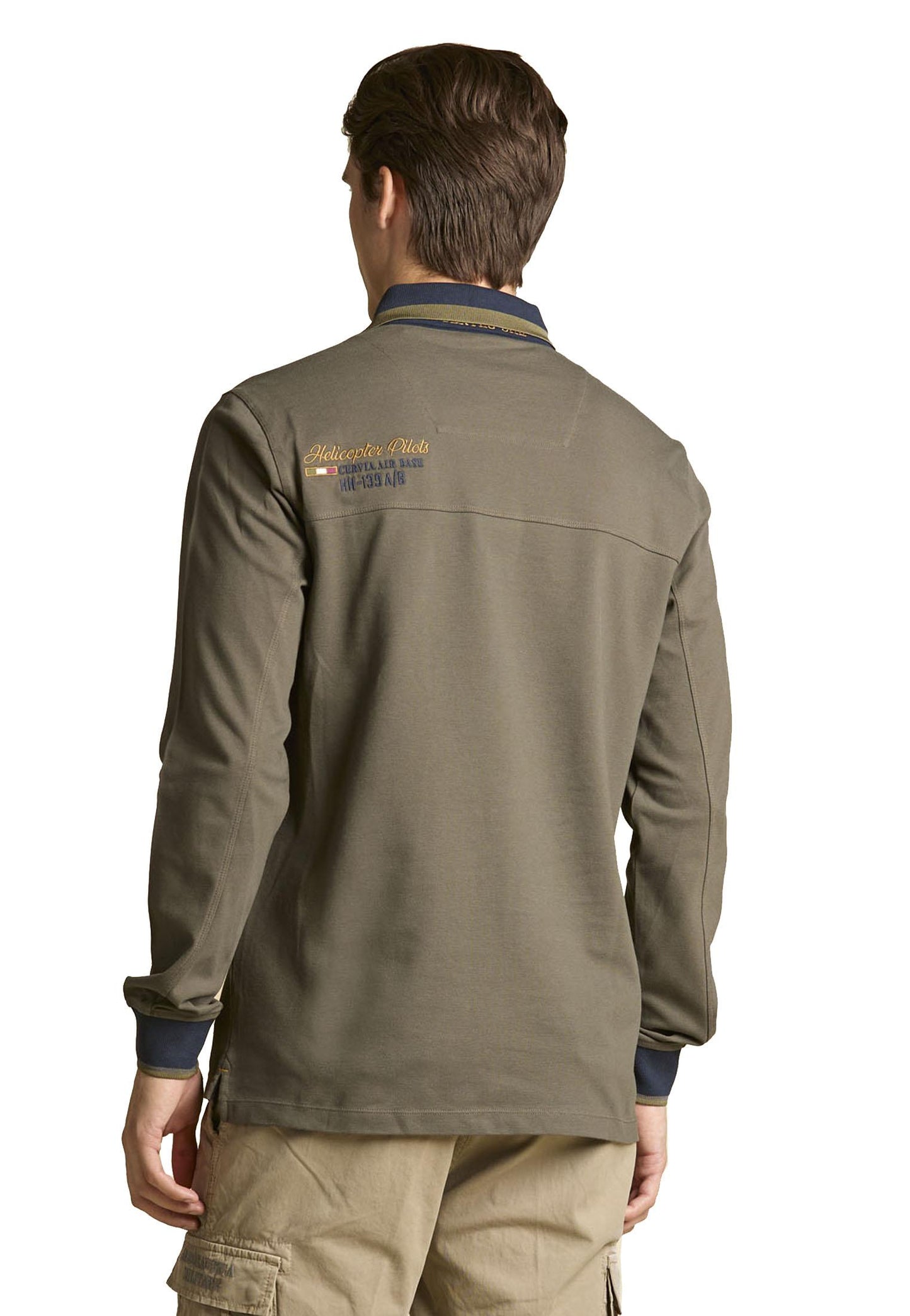 Polo grigio manica lunga ricamata Aeronautica Militare A25 252PO1896UP00173 3440034400 AERONAUTICA MILITARE