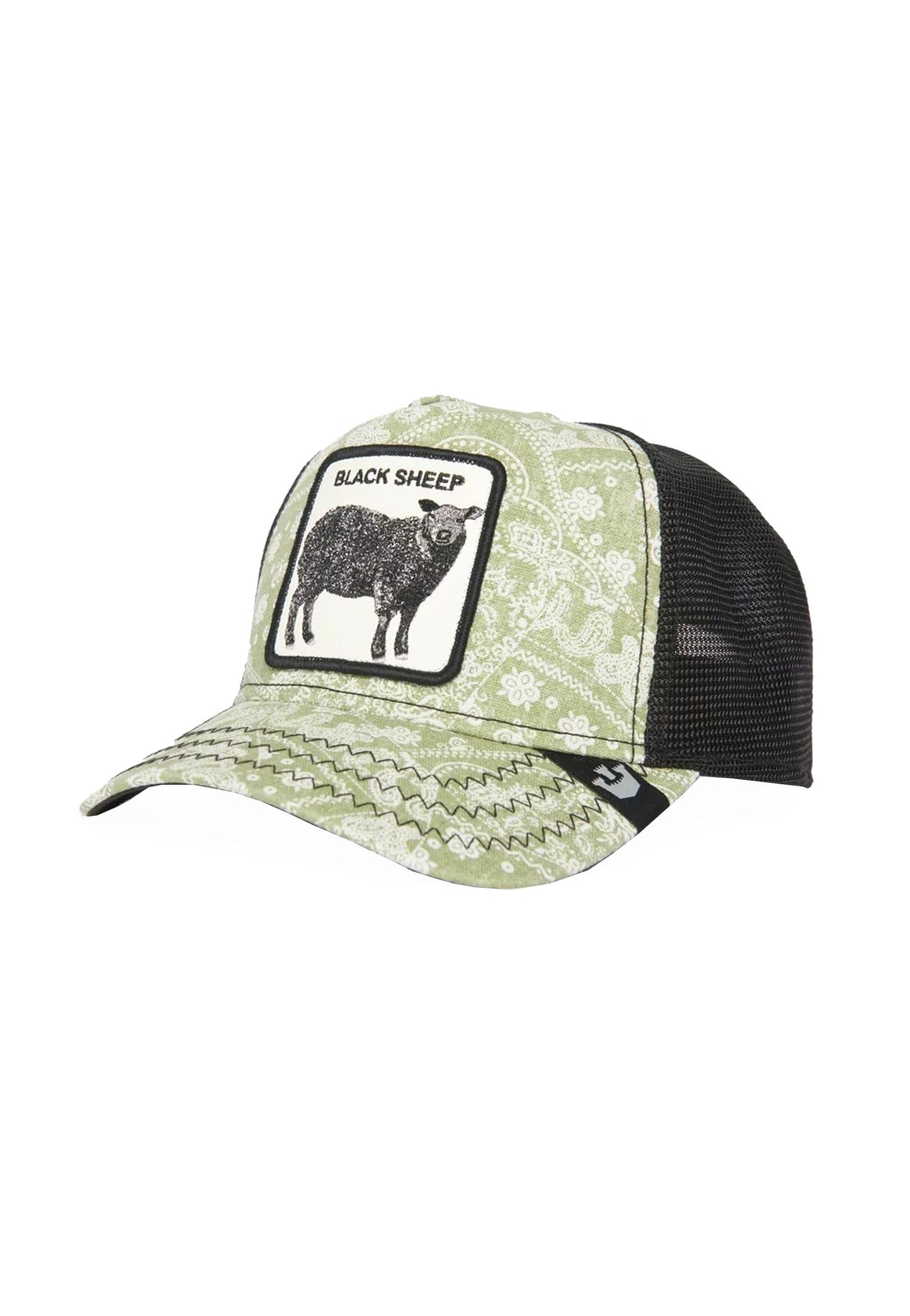Cappellino da baseball unisex verde fantasia e nero pecora nera The Black Sheep Goorin Bros P24 101-0947 OLIVEOLIVE GOORIN BROS